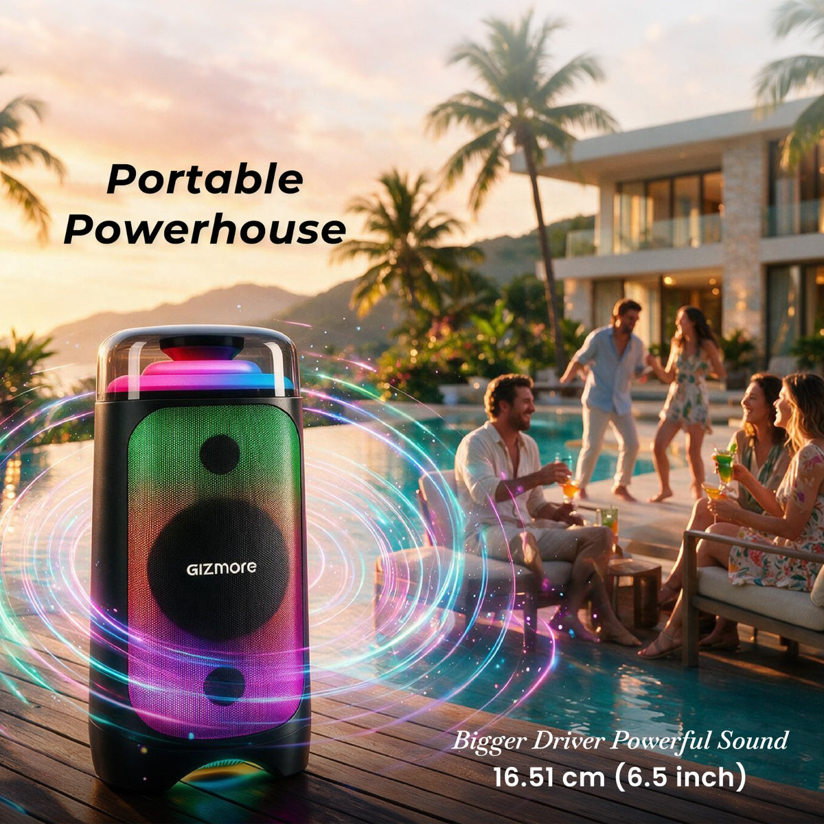 GIZMORE GIZ T140 140W RMS Party Speaker with Wireless Microphone