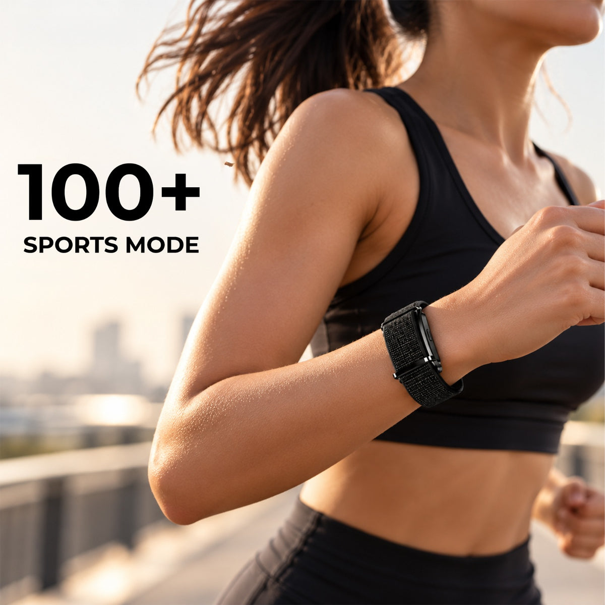 Gizmore Pulse Y Fitness band , 60-Day Battery, Zinc Alloy Casing, 3 ATM Water Resistance, 100+ Sports Modes, HRV & Stress Tracking, Call/Message Alerts Black