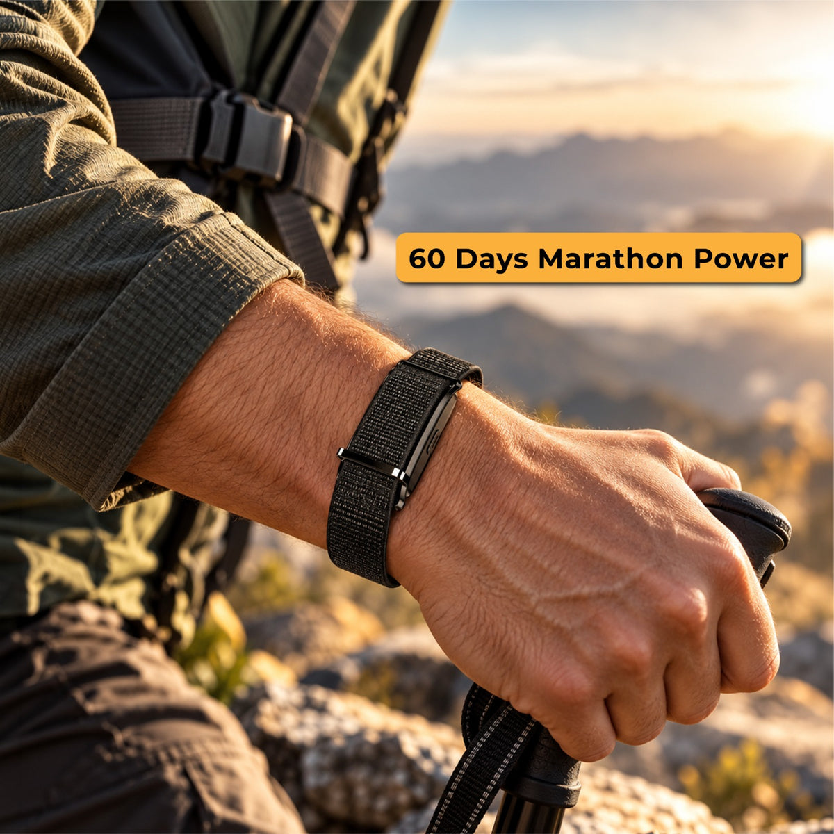 Gizmore Pulse Y Fitness band , 60-Day Battery, Zinc Alloy Casing, 3 ATM Water Resistance, 100+ Sports Modes, HRV & Stress Tracking, Call/Message Alerts Black