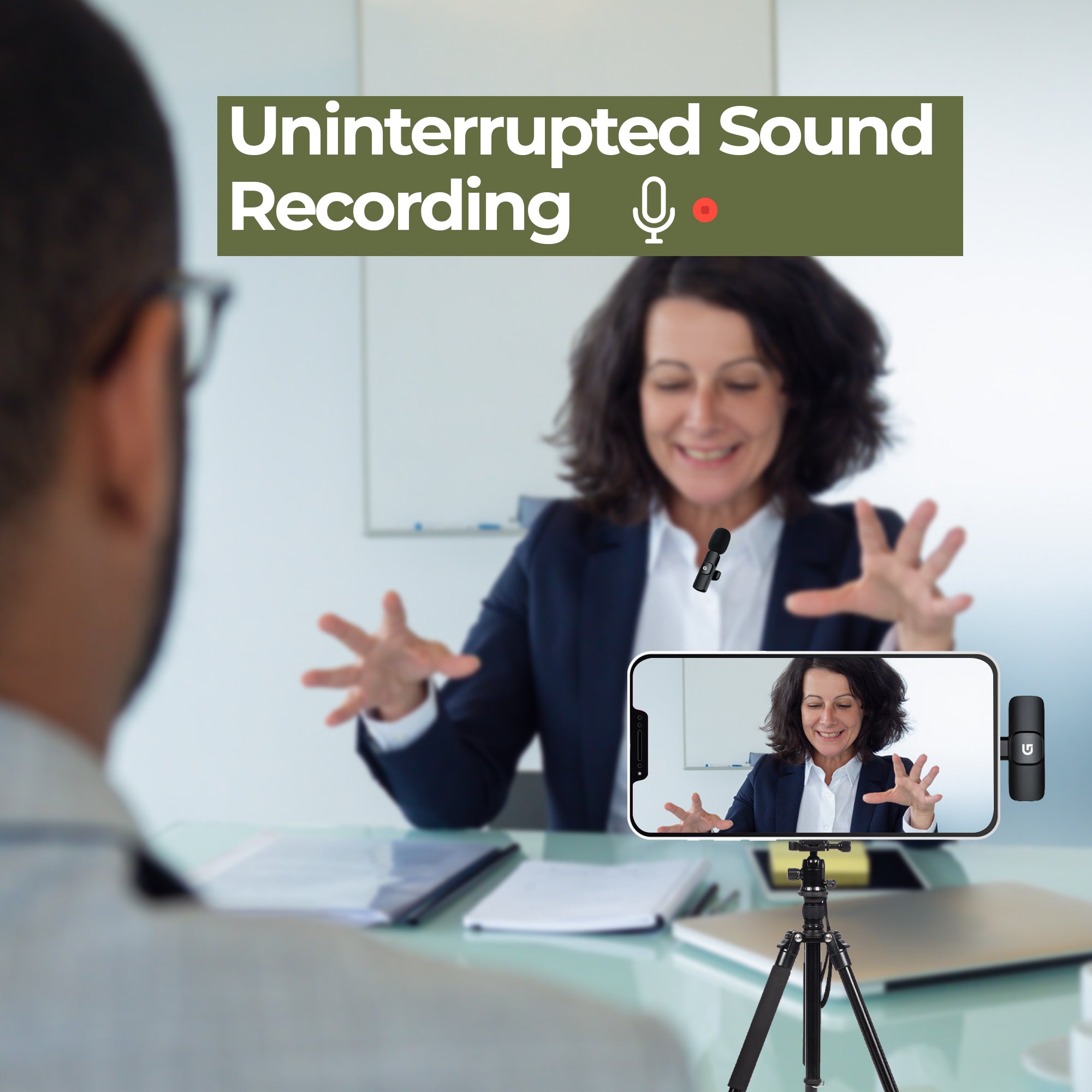 Gizmore Wireless Dual Mic for YouTube , vlog and podcast etc – Plug & Play, 20m Range, HD Sound Quality, Rechargeable Battery (long playback), 360 degree Pickup, Compatible with camera and phone recording.