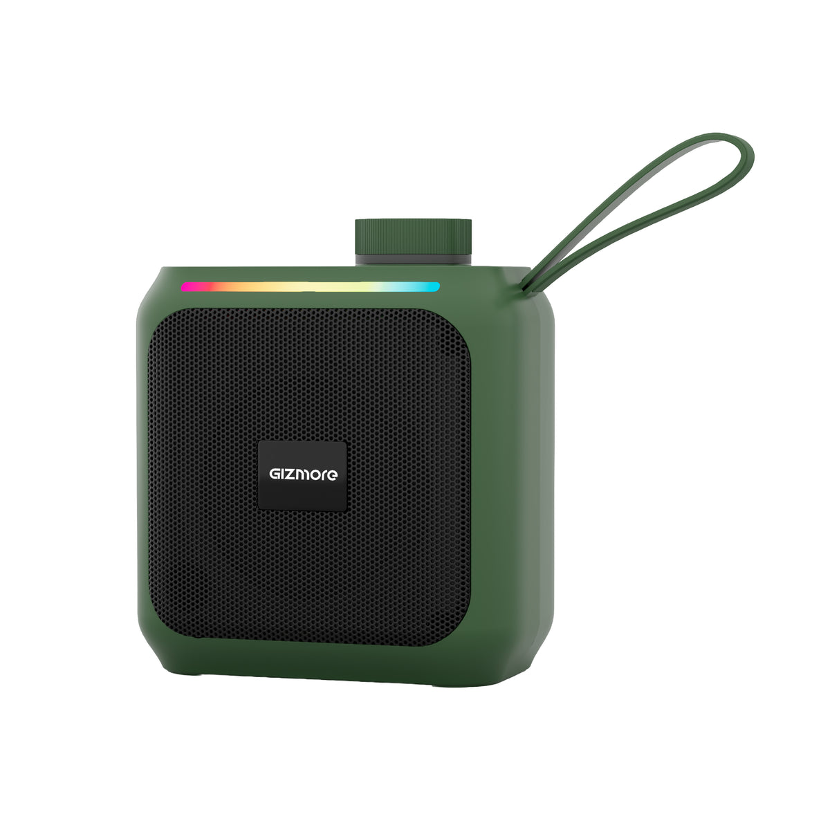 GIZMORE BeatPod 8W Bluetooth Speaker with Rubber Finish, Silicone Loop, TWS Pairing, Multiple Connectivity Options, Up to 4 Hours Playtime, Portable Design