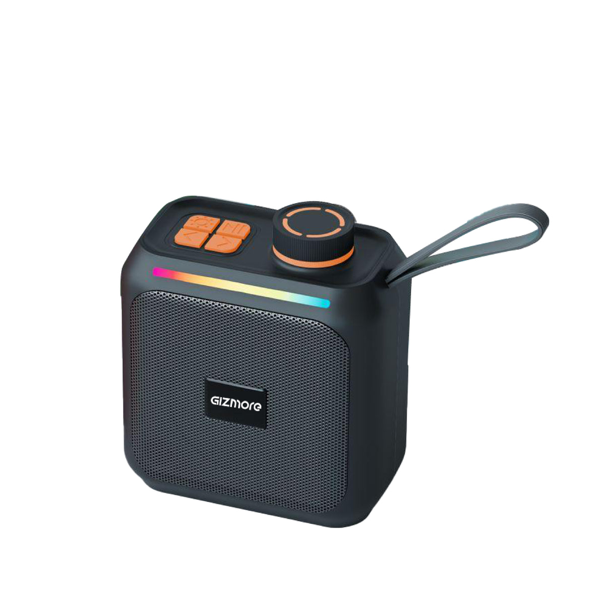 GIZMORE BeatPod 8W Bluetooth Speaker with Rubber Finish, Silicone Loop, TWS Pairing, Multiple Connectivity Options, Up to 4 Hours Playtime, Portable Design