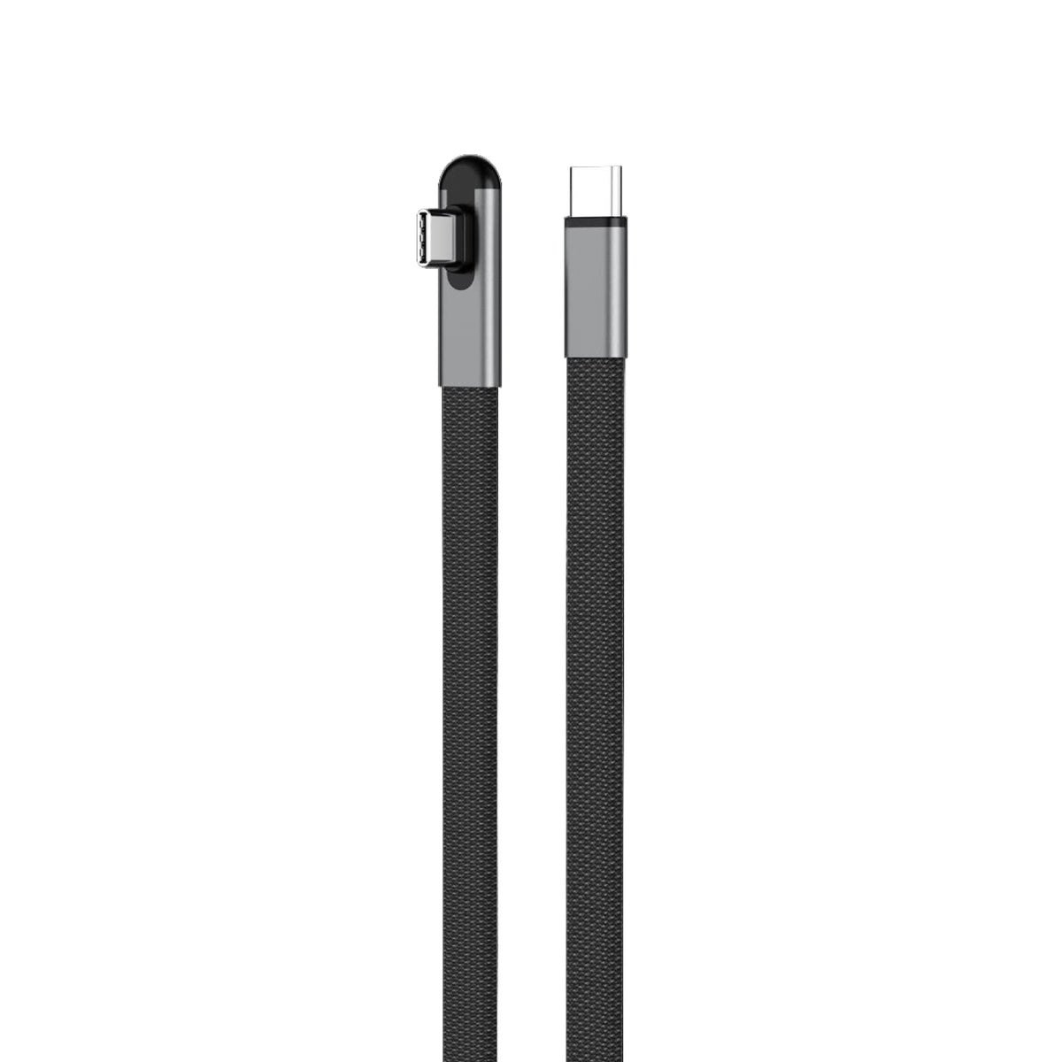GIZMORE WCC102 100W Type-C to Type-C Gaming Cable | 1M Flat Nylon Braided | 90° L-Shaped Connector | Premium Metal Connectors | Fast Charging & Data Transfer | Compatible with USB-C Devices