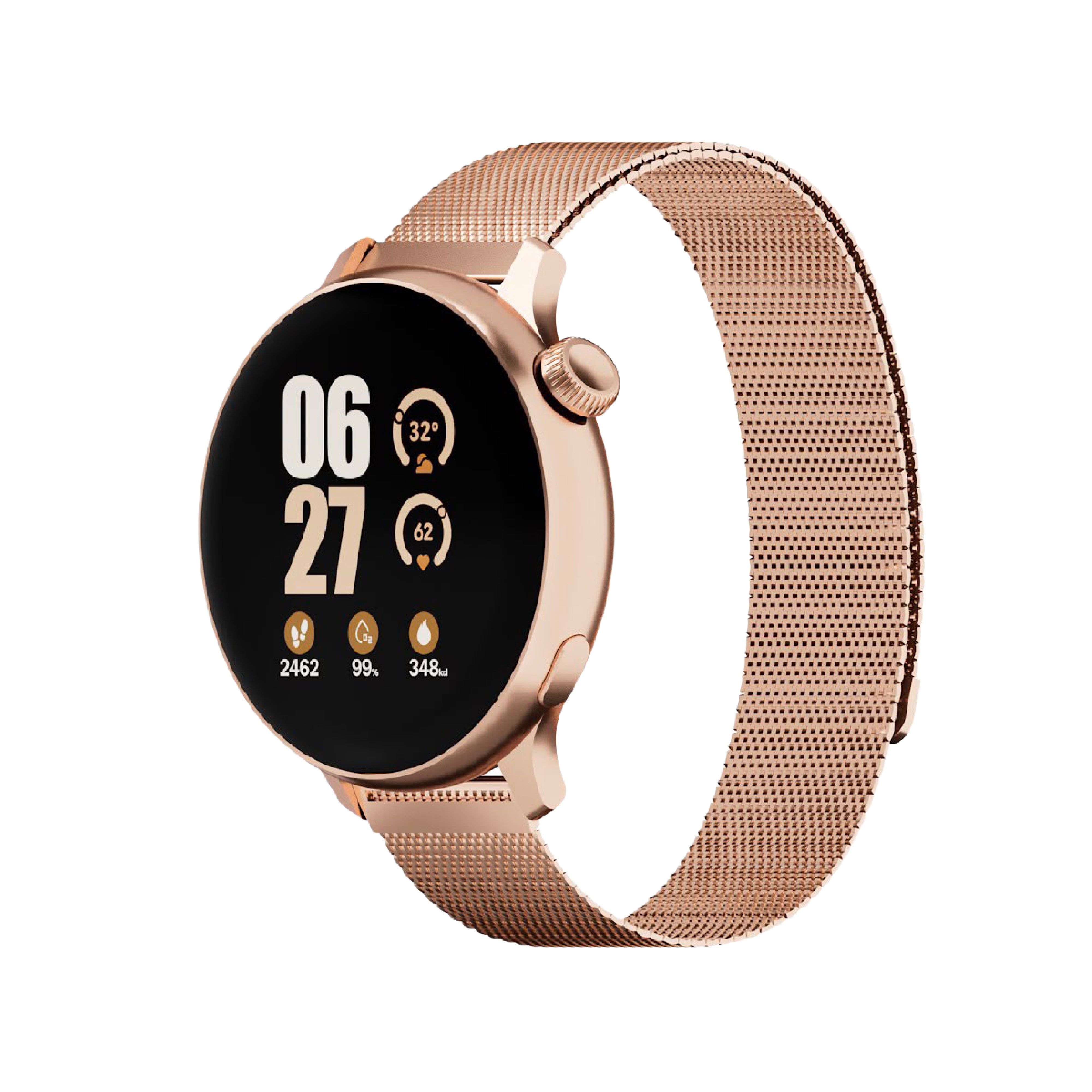 GIZMORE DIVA X Smartwatch for, Metal Crafted Wrist Design, 1.47" IPS Display, Rotating Crown, Health Rate Sensor, Multi Sports Modes, Up to 5 Hours Battery Life