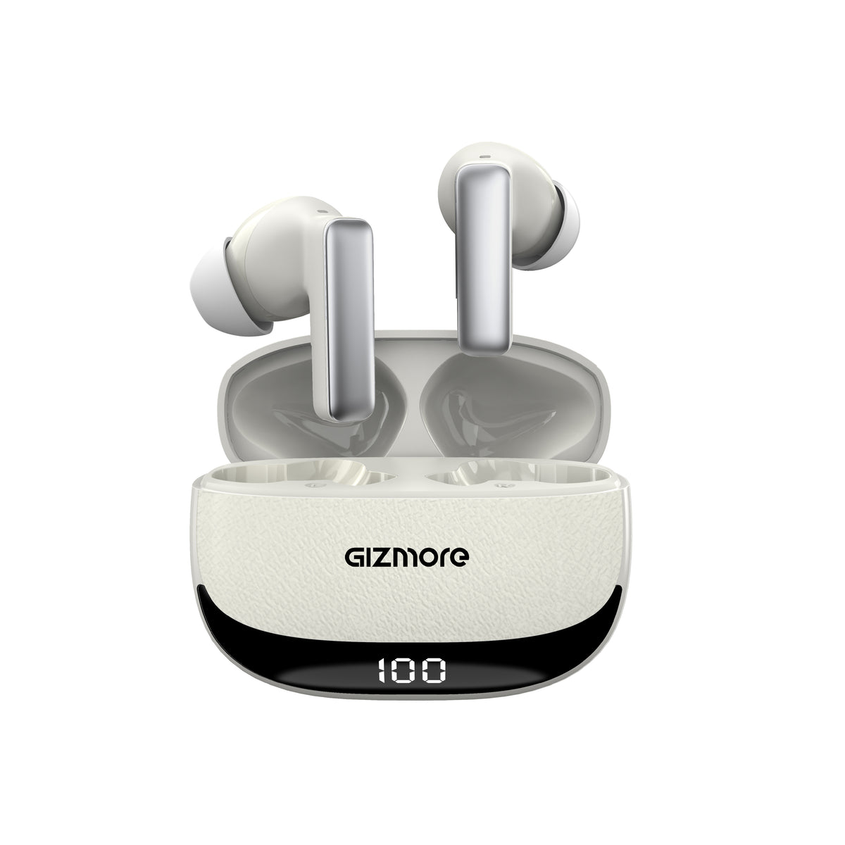 GIZMORE Gizbud 872 ANC Wireless Earbuds, Up to 45dB Noise Cancellation, 45ms Low Latency Gaming, Quad Mic with ENC, Up to 70 Hours Playtime, 13mm Driver, Digital LED Display