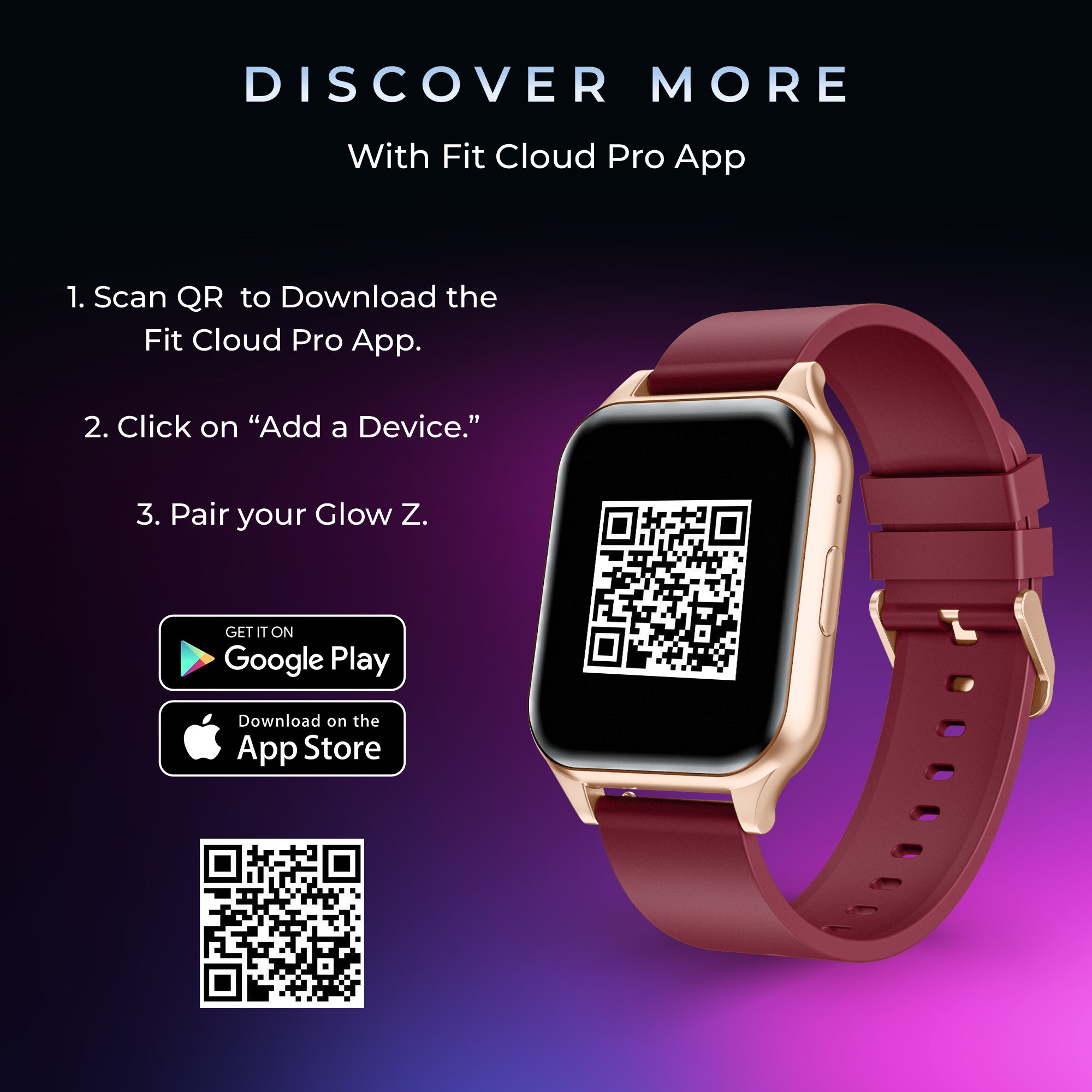 GIZMORE Glow Z 1.78 inch (4.52 cm) AMOLED Always-On Display BT Calling Smartwatch