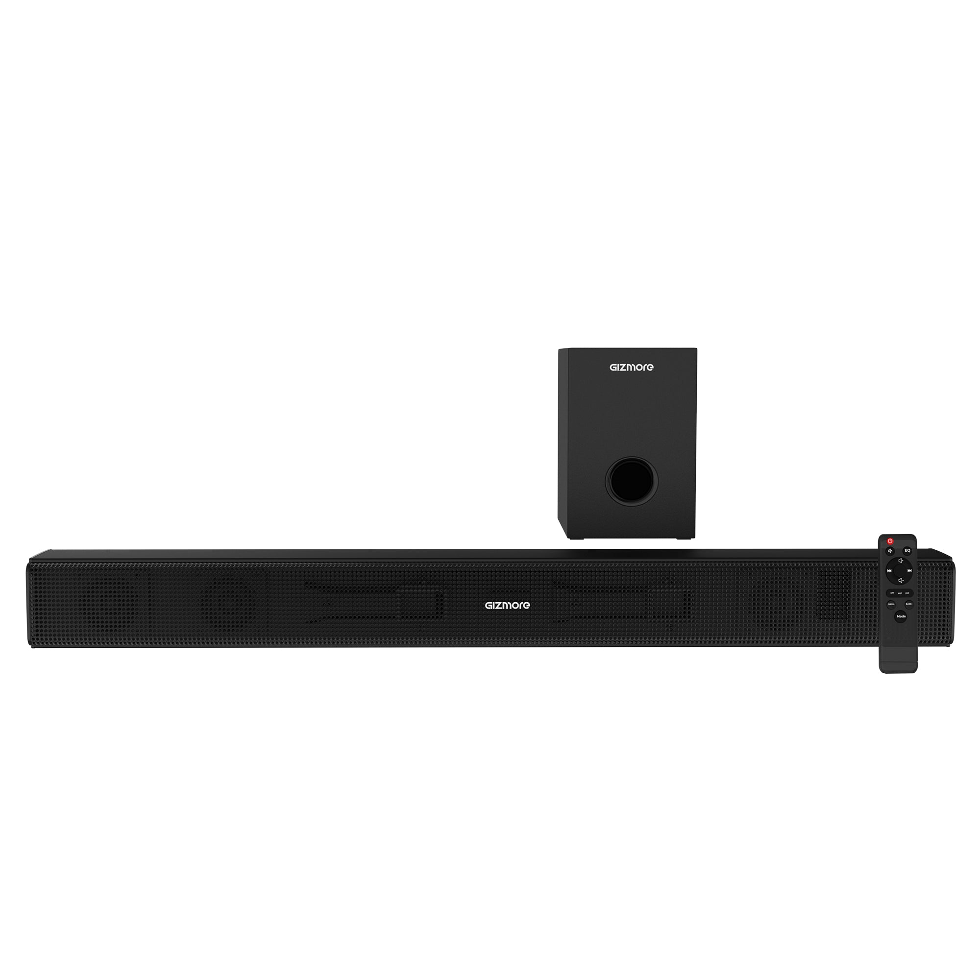 GIZMORE BAR6000 60W RMS Wired Soundbar with 360 Degree Surround Sound & Extra Deep Bass Subwoofer| Wall Mounted | Multi Connectivity & Remote Control connect with Mobile TV/PC and Projector