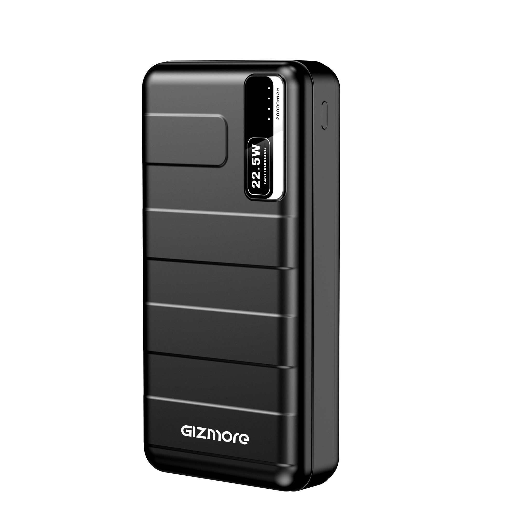 GIZMORE PD20KP2 20000mAh PD Power Bank 22.5W Fast Charging | Dual USB Output , 1 Micro USB Input, Type C (Input & Output)|LED Indicator, Lightweight| Lithium Polymer Power Bank (Black)