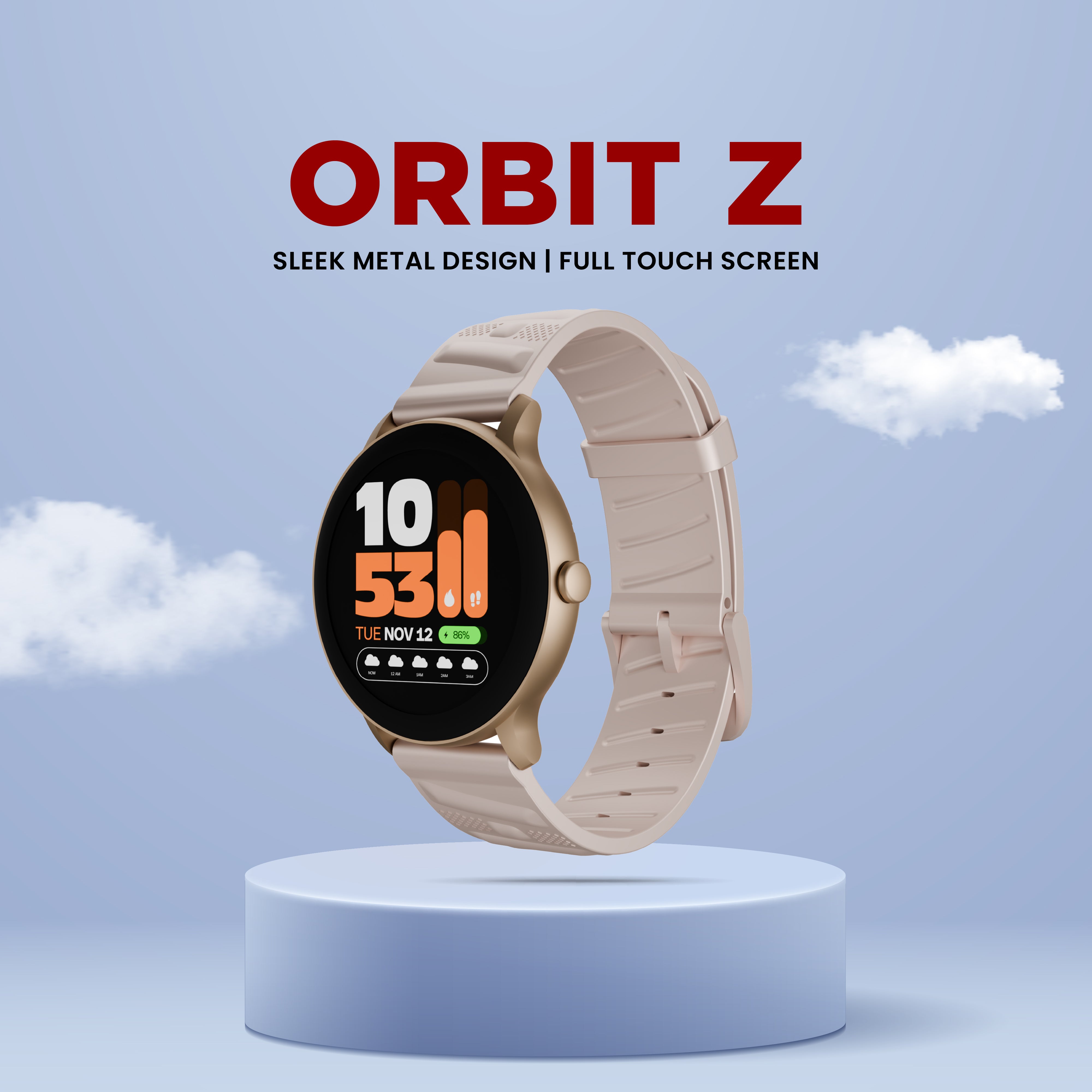 Gizmore Gizfit 984 Orbit Z Smartwatch with 1.39” Round Display, Bluetooth Calling, Voice Assistant, Hindi Language Support, Multi Sports Mode, Heart Rate Monitor, Custom Watch Faces, Zinc Alloy Body – Upto 7 days* working time