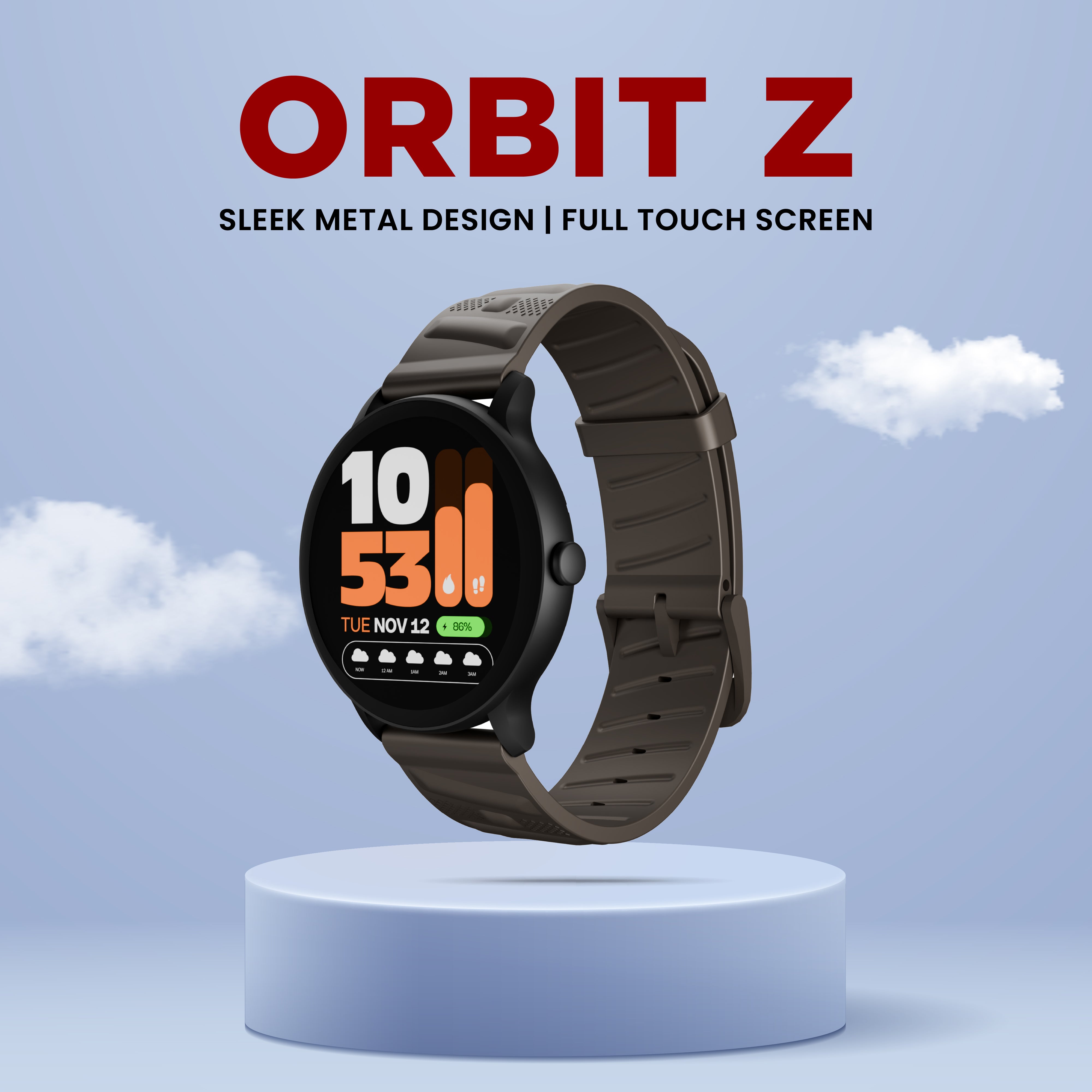 Gizmore Gizfit 984 Orbit Z Smartwatch with 1.39” Round Display, Bluetooth Calling, Voice Assistant, Hindi Language Support, Multi Sports Mode, Heart Rate Monitor, Custom Watch Faces, Zinc Alloy Body – Upto 7 days* working time