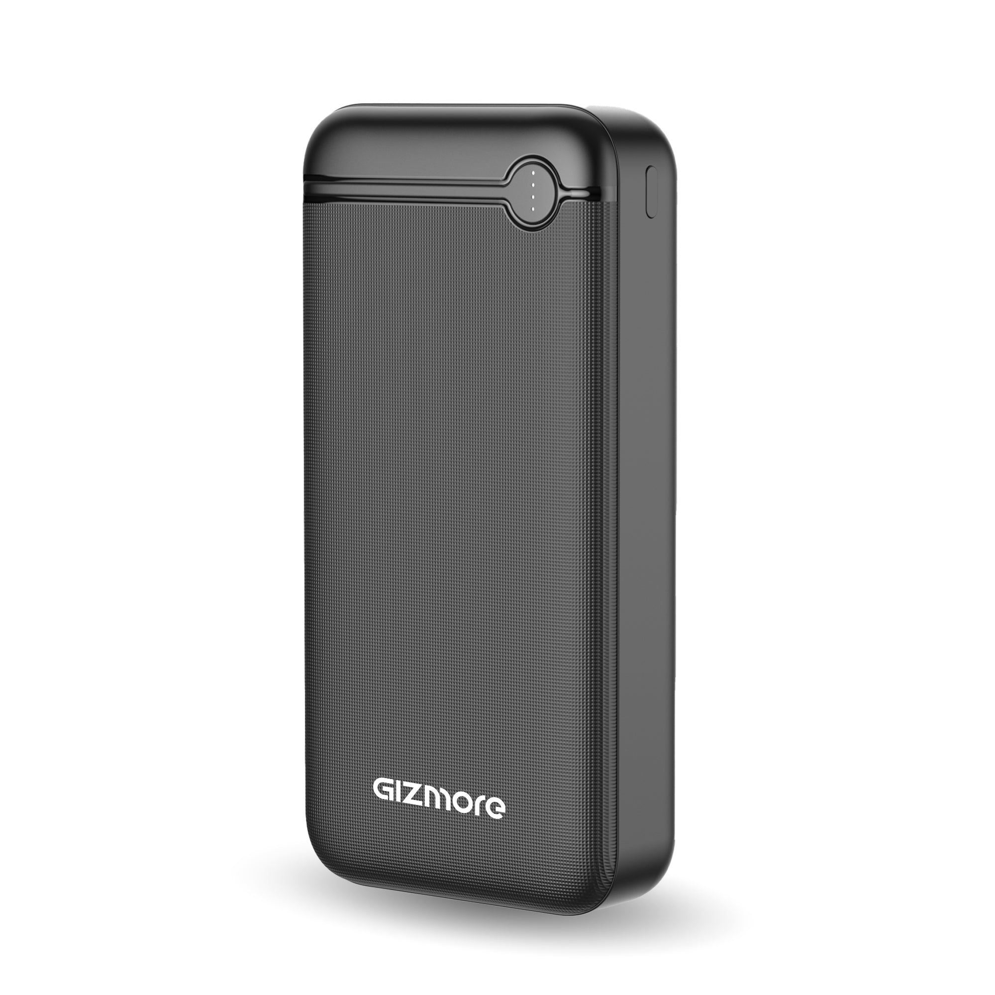 GIZMORE PB20KP4 20000mAh 12W Power Bank With Fast Charging | Dual Output Ports | Dual Input Ports | LED Indicator| Lithium Polymer Power Bank for Mobiles, Tablets and Digital Camera (Black)