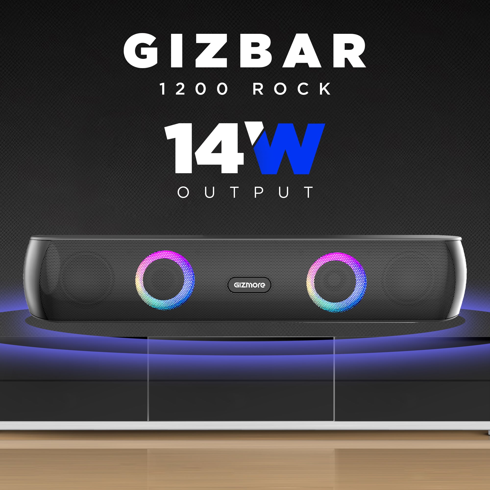 GIZMORE 1200 Rock 14W RMS Bluetooth Speaker |10-Hour Playtime