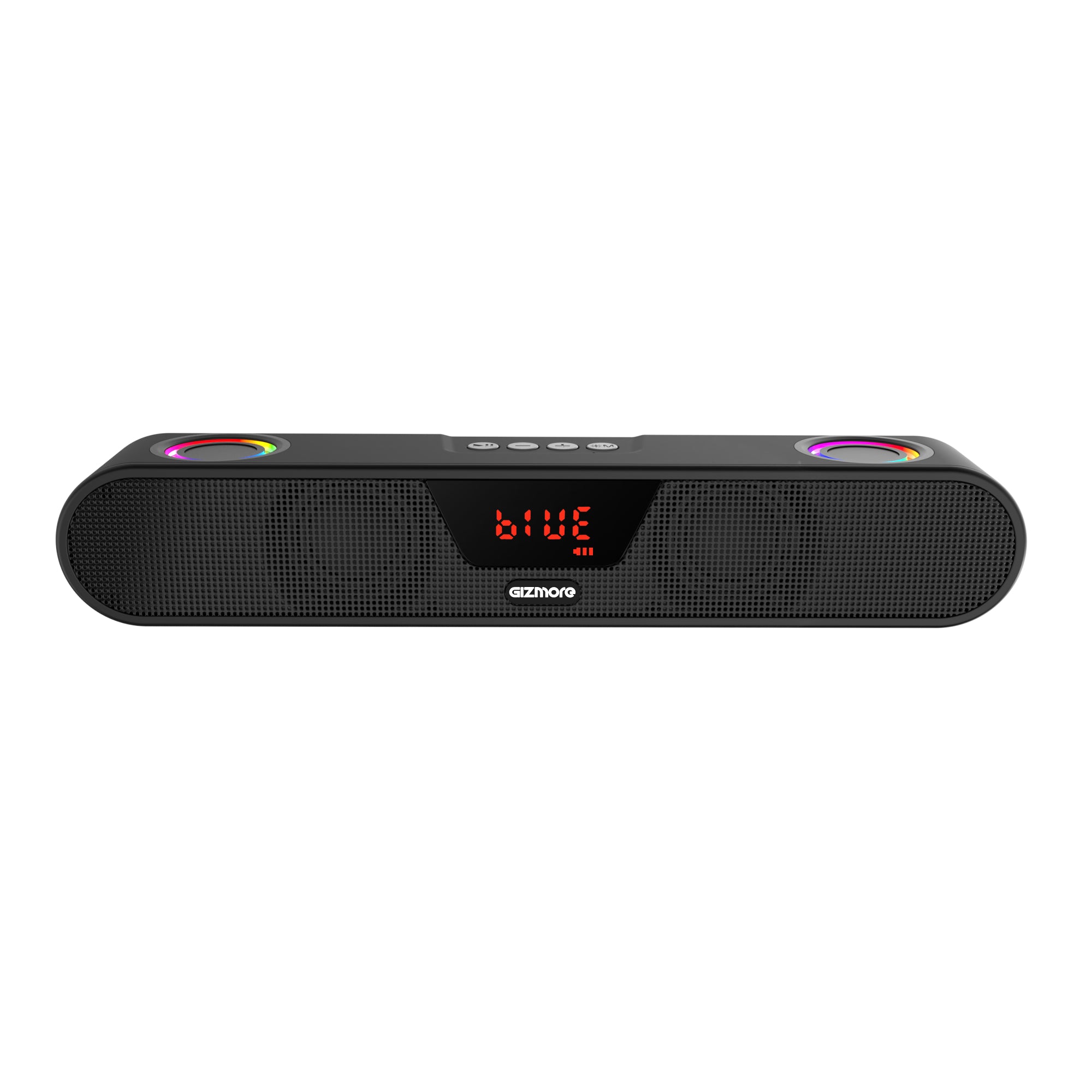 GIZMORE BAR 1650 In-Built RGB Light Bluetooth Soundbar with 16W RMS with Upto 6 Hours Playtime & TWS Function| BT Version 5.3, Volume Control & Multi Connectivity