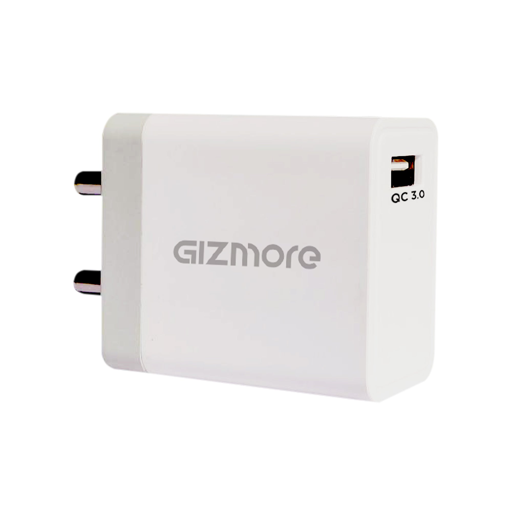 Gizmore 18 W Quick Charge 3 A Mobile PA612 Super Fast With USB Port (BIS Certified, Universal Compatible) Charger (White)