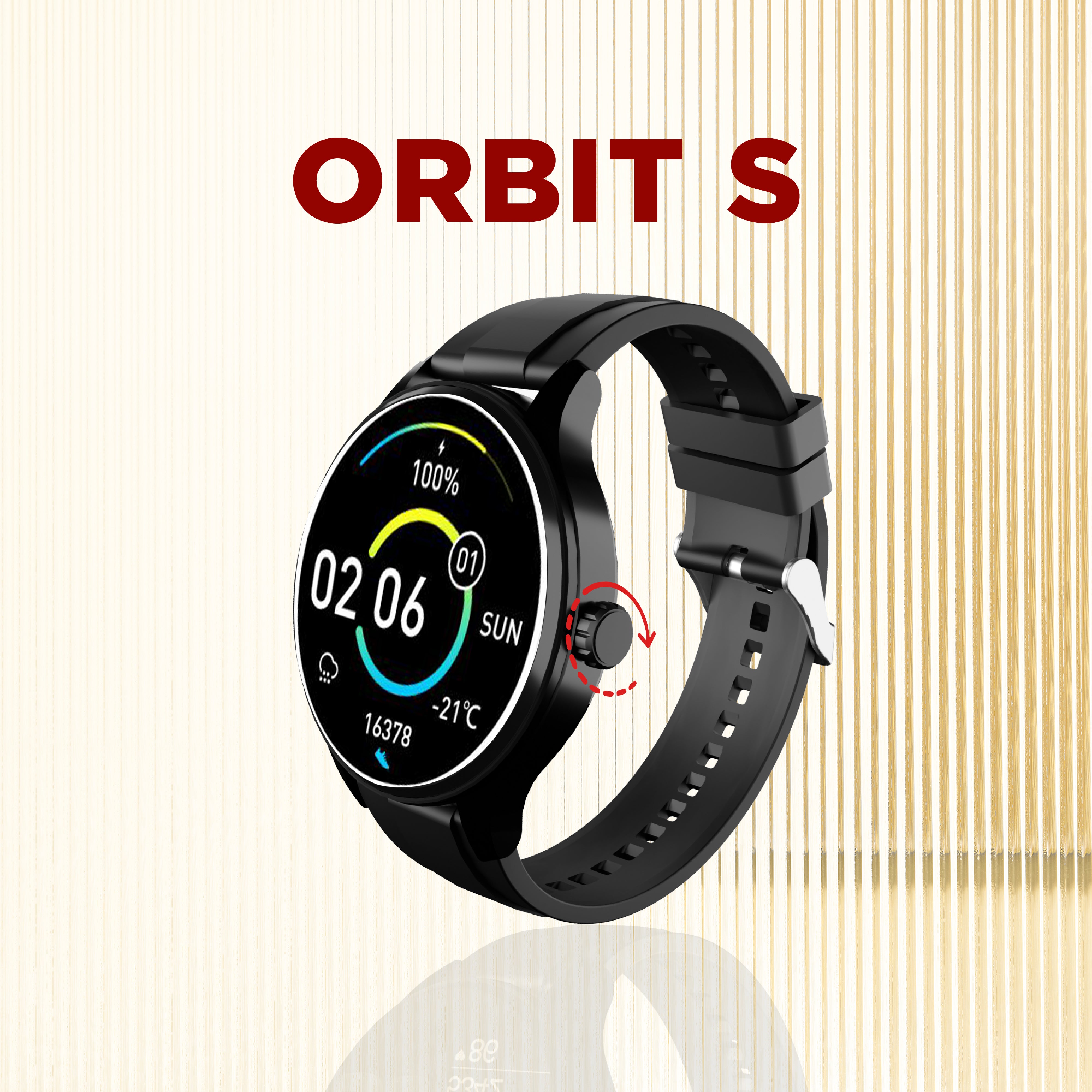 GIZFIT 985 Orbit S Smartwatch with 1.5" (3.81 cm) Big Display, Bluetooth Calling, Dial Pad, 5-Day Battery*, Zinc Alloy Body, 22mm Strap, Multi-Sports Modes, Voice Assistant, Health & Notification Tracking (Android & iOS)