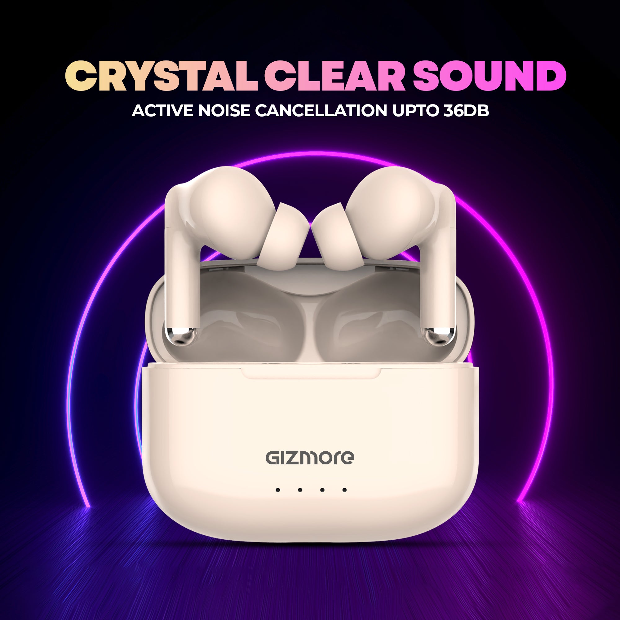 GIZMORE AEROPOD 858 ANC + ENC in Ear TWS With 4 Mic, 50 Hours Playtime