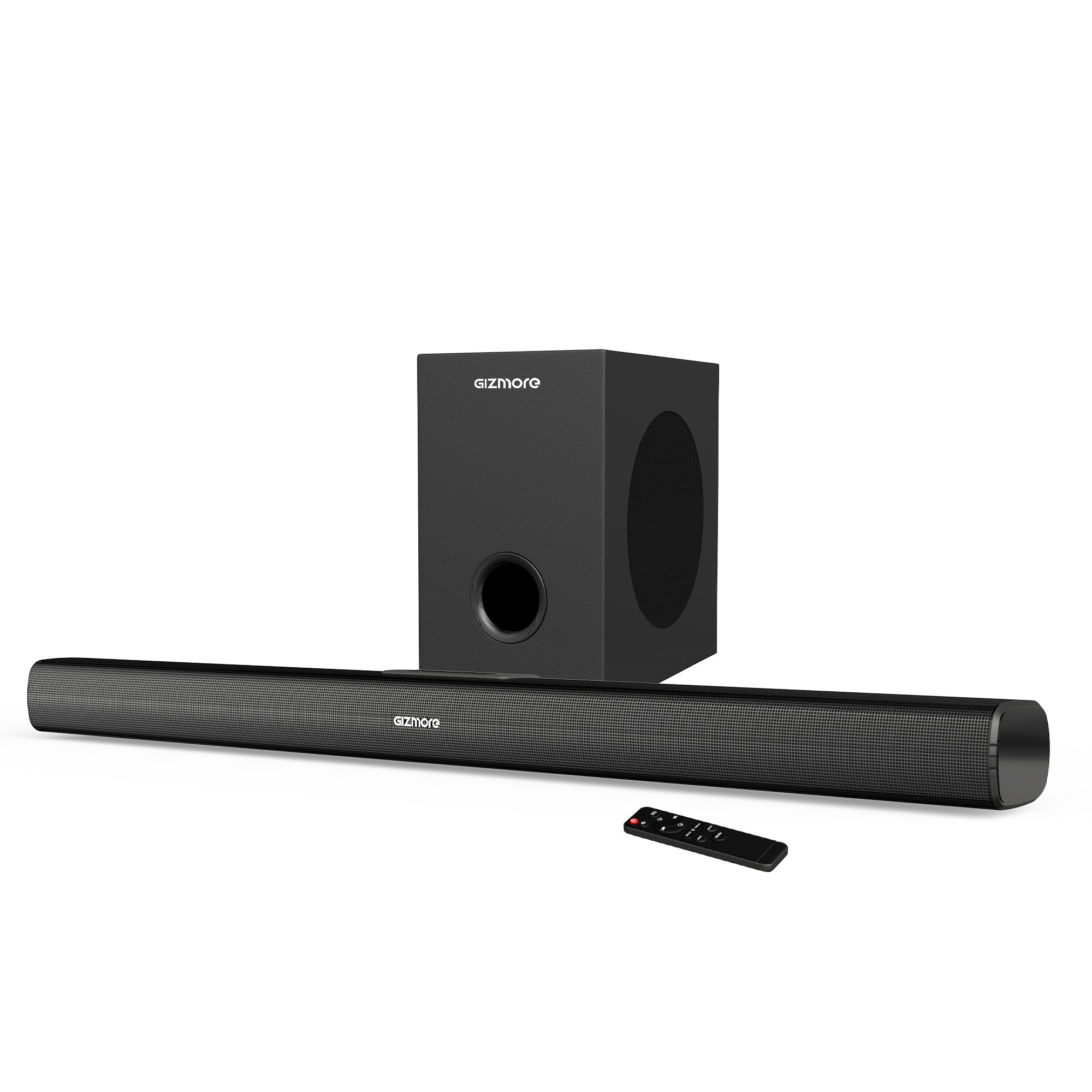GIZMORE SW8000 120W RMS Wireless Soundbar Speaker with 360 Degree Surround Sound & Extra Deep Bass Subwoofer| Wall Mounted | Multi Connectivity & Remote Control connect with Mobile TV/PC and Projector