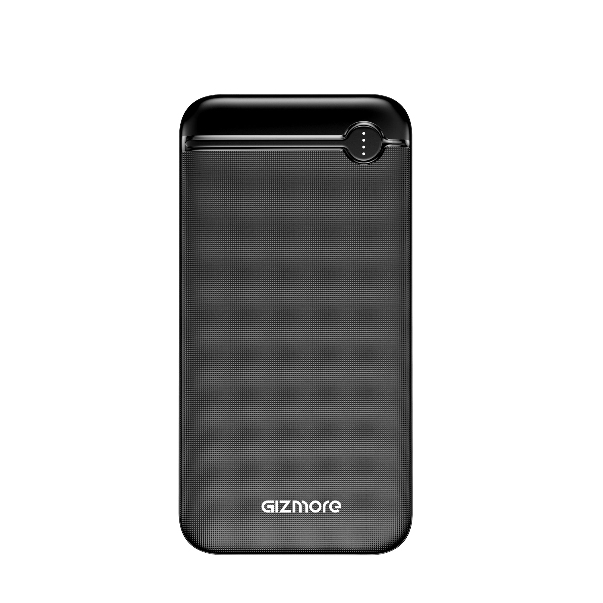 GIZMORE PB10KP15 10000mAh 12W Power Bank With Fast Charging | Dual Output Ports | Dual Input Ports | LED Indicator| Lithium Polymer Power Bank for Mobiles, Tablets and Digital Camera (Black)