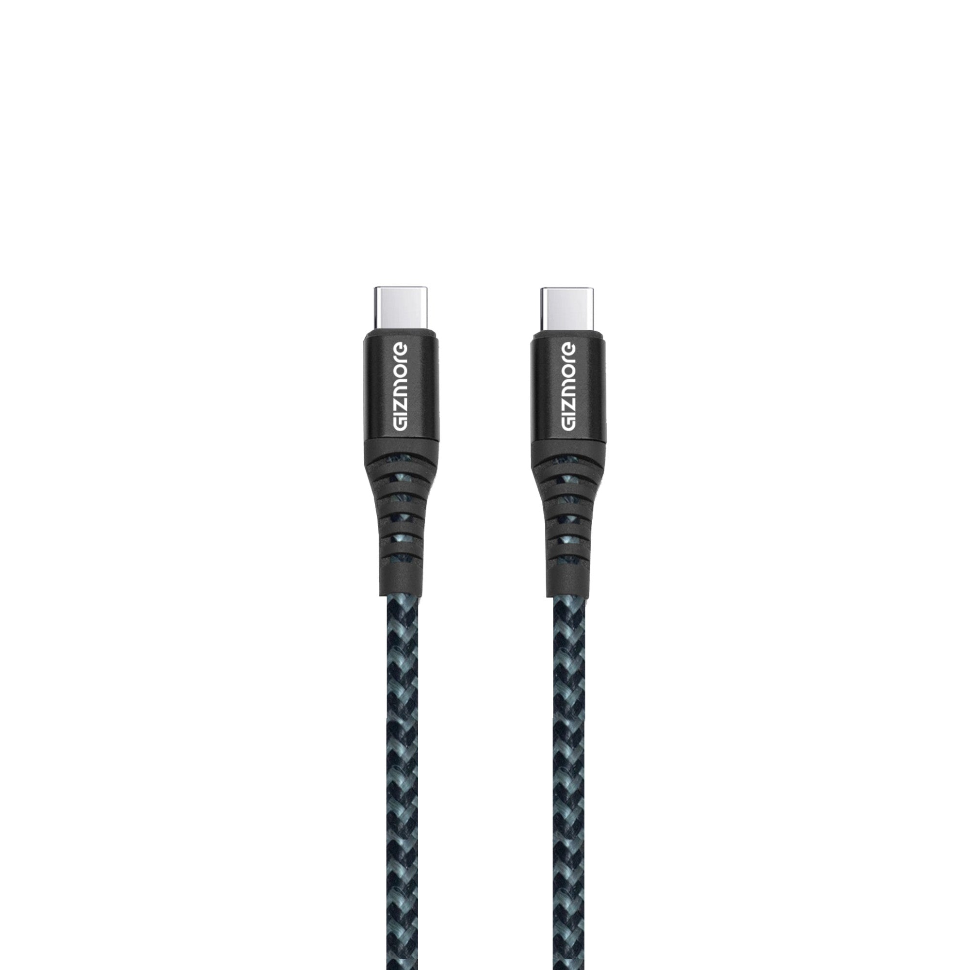 GIZMORE WCC100 Type-C to Type-C 100W Braided Fast Charging Cable, 4Gbps Data Transfer Speed, Compatible with Smartphones & All Type-C Devices