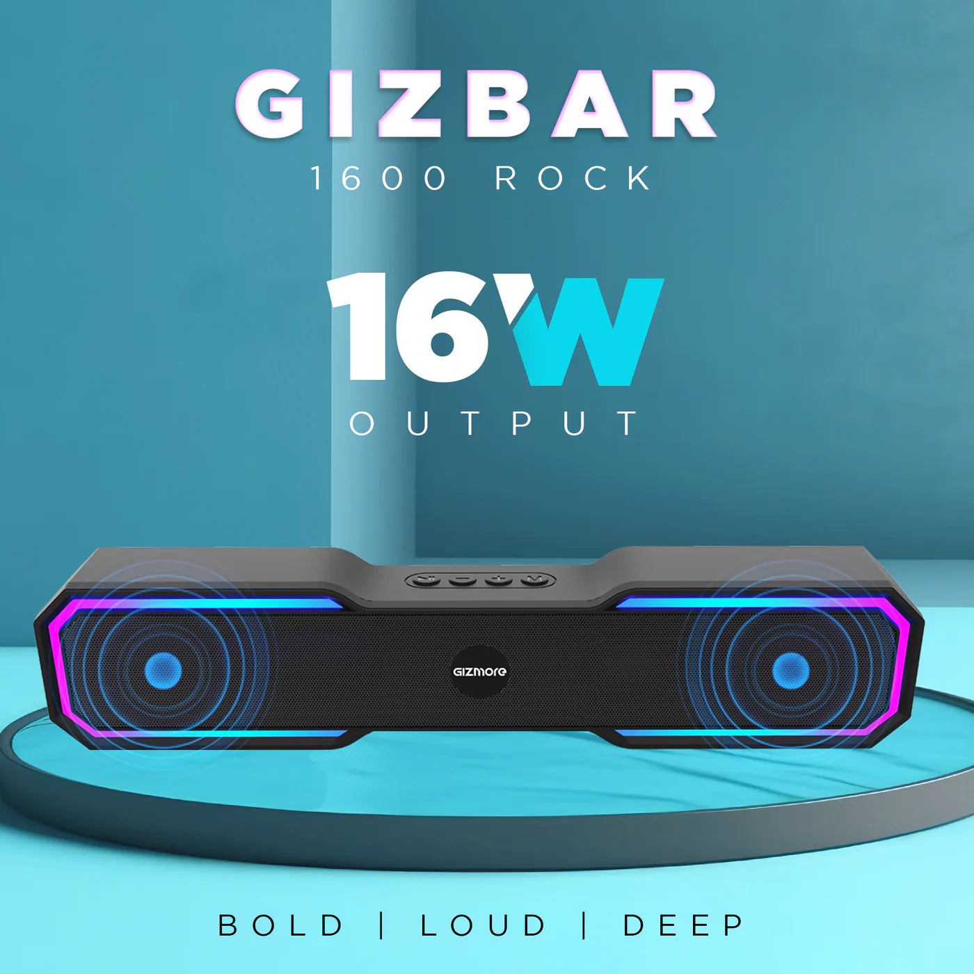 GIZMORE 1600 Rock 16W RMS Bluetooth Soundbar