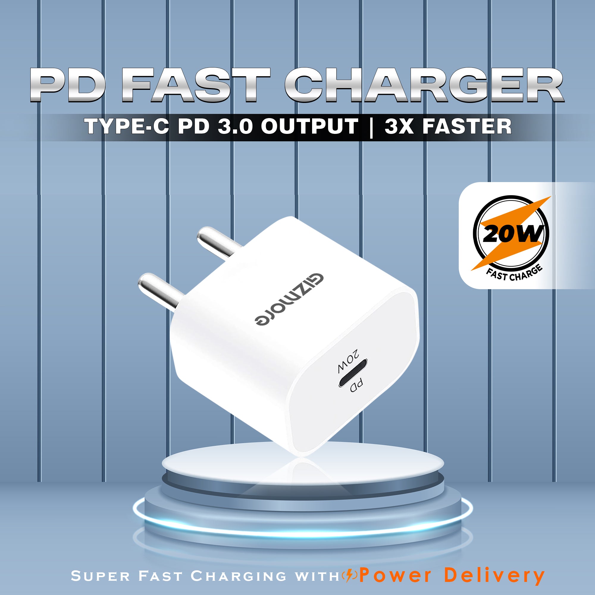 GIZMORE PA621 20W PD Type-C Fast Charger Adapter