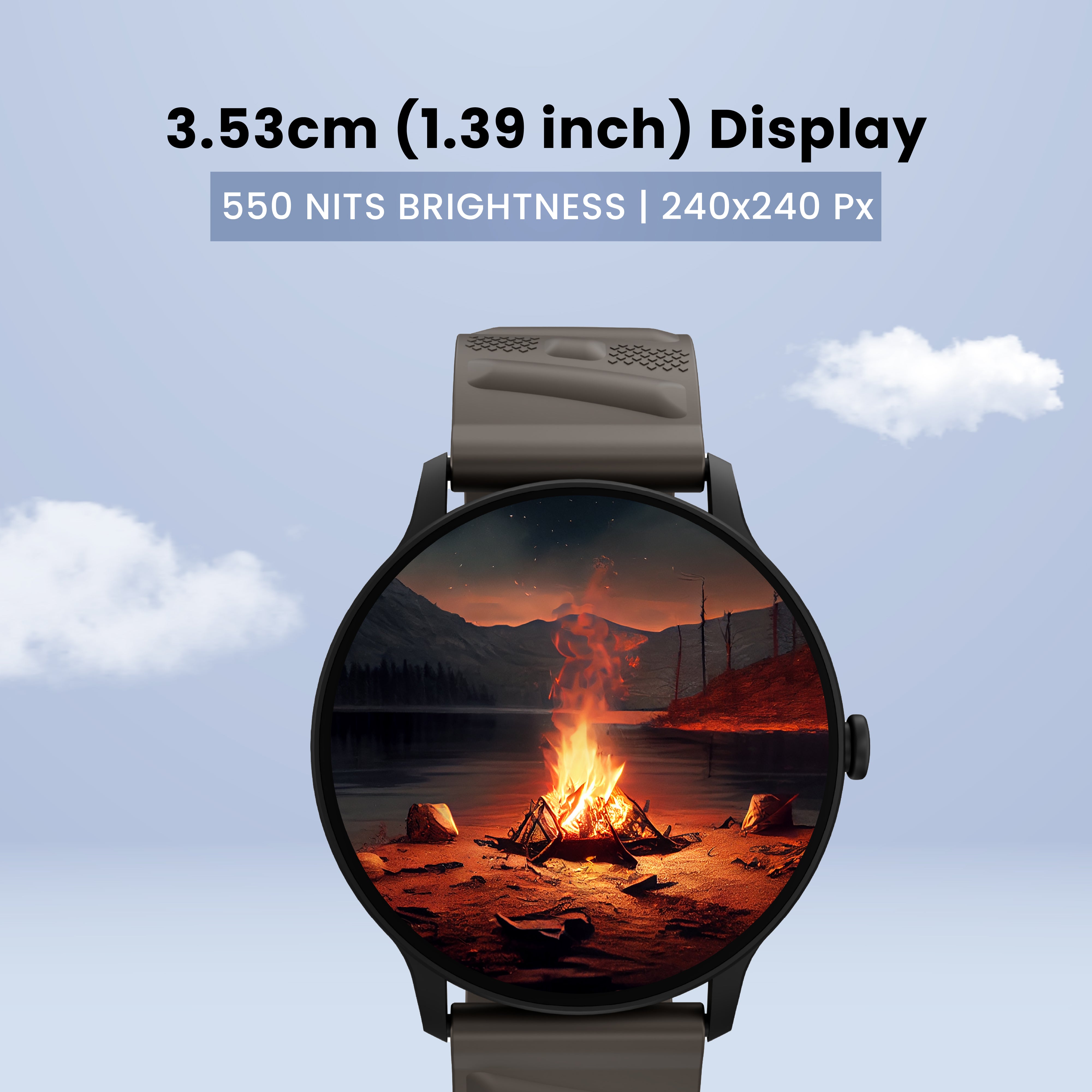 Gizmore Gizfit 984 Orbit Z Smartwatch with 1.39” Round Display, Bluetooth Calling, Voice Assistant, Hindi Language Support, Multi Sports Mode, Heart Rate Monitor, Custom Watch Faces, Zinc Alloy Body – Upto 7 days* working time