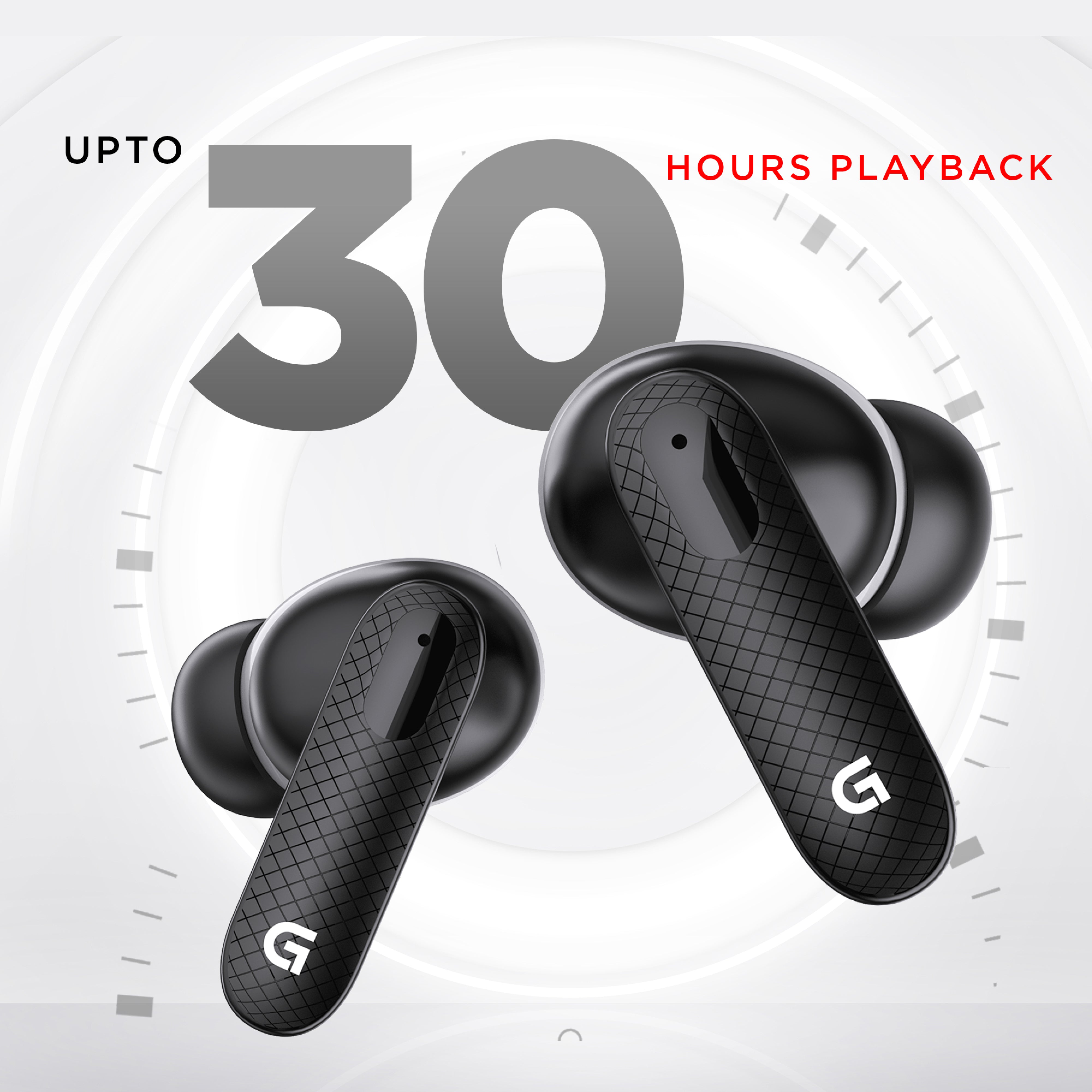 GIZBUD 870 Flippod TWS Earbuds | 30H Playtime | Vibrant Dual Tone Design, Matte finish | Type-C Fast Charging | Touch Controls | Voice Assistant Support