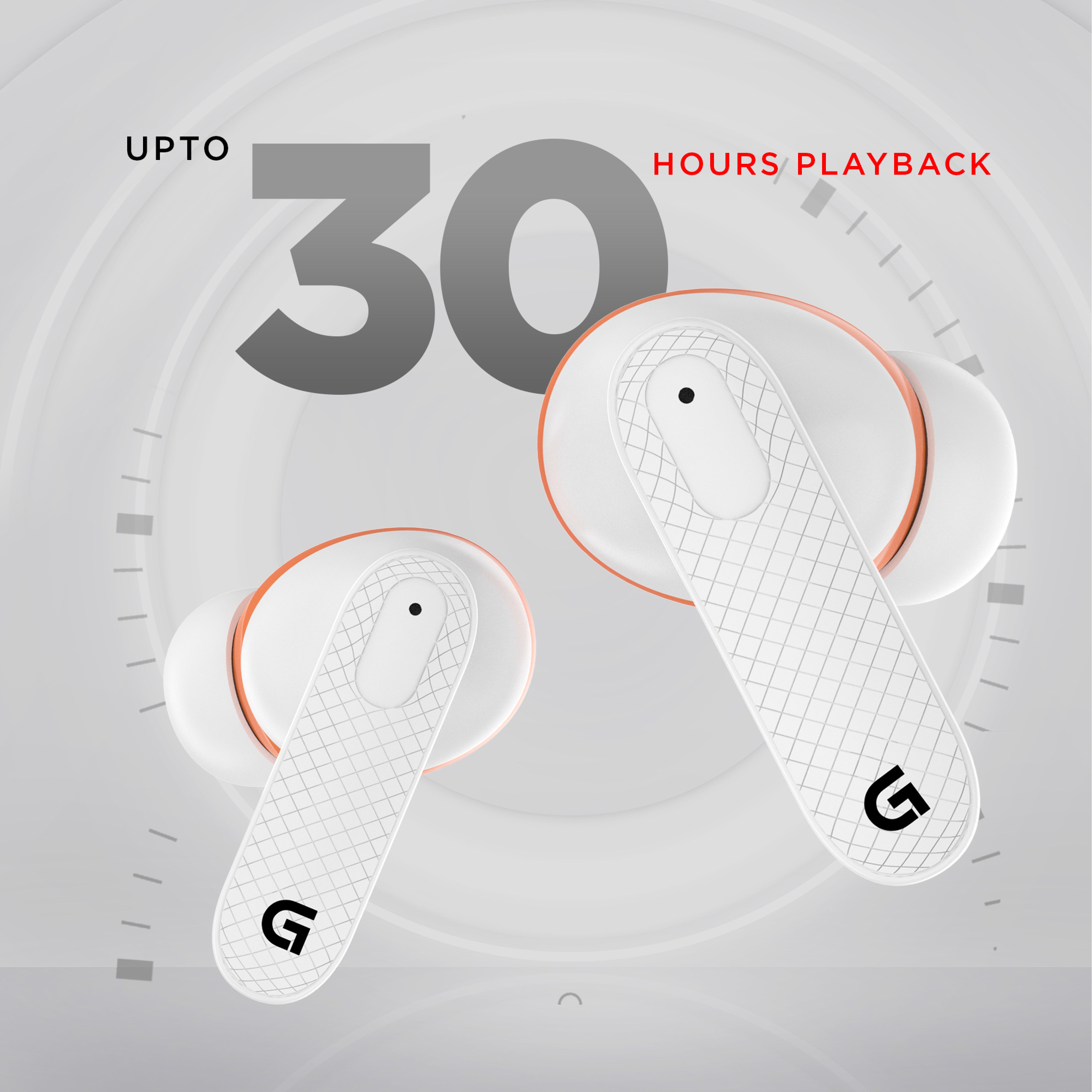 GIZBUD 870 Flippod TWS Earbuds | 30H Playtime | Vibrant Dual Tone Design, Matte finish | Type-C Fast Charging | Touch Controls | Voice Assistant Support