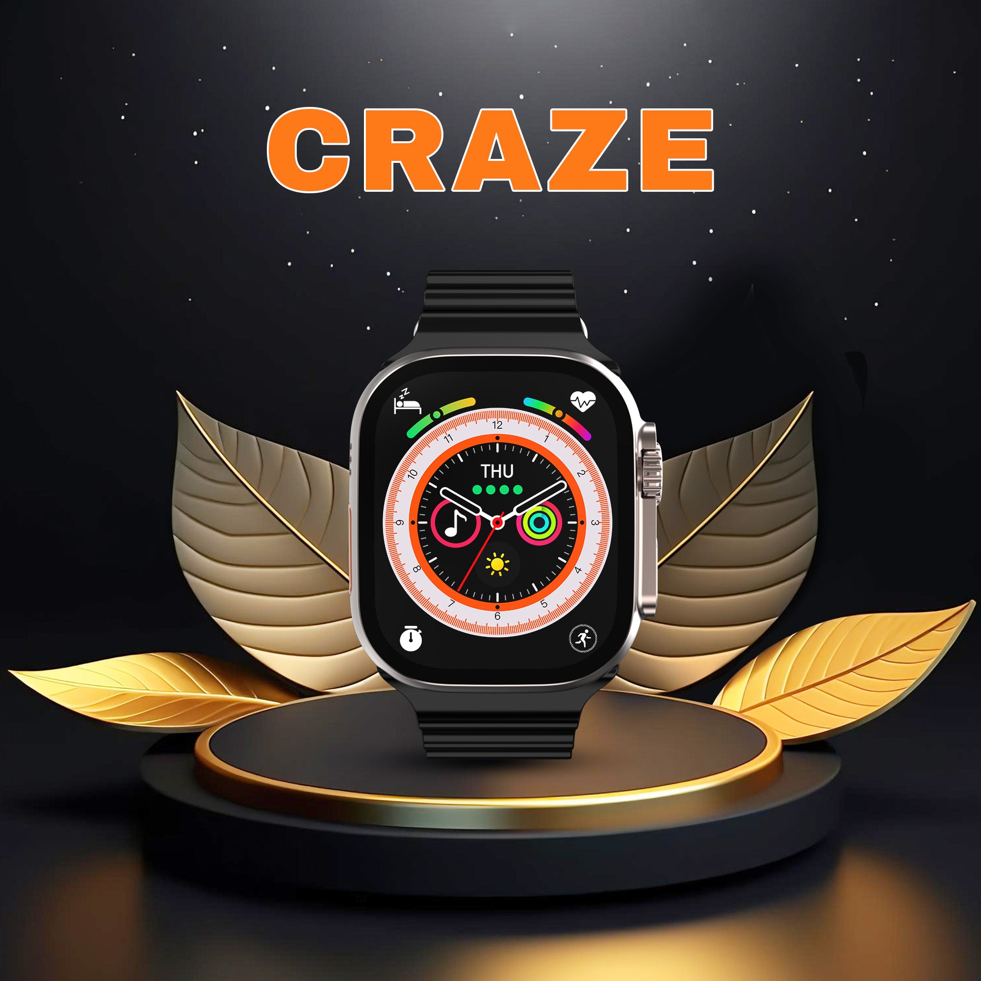 Gizmore CRAZE 2.01inch (5.1cm) Always-On Edge to Edge Display BT Calling Smartwatch