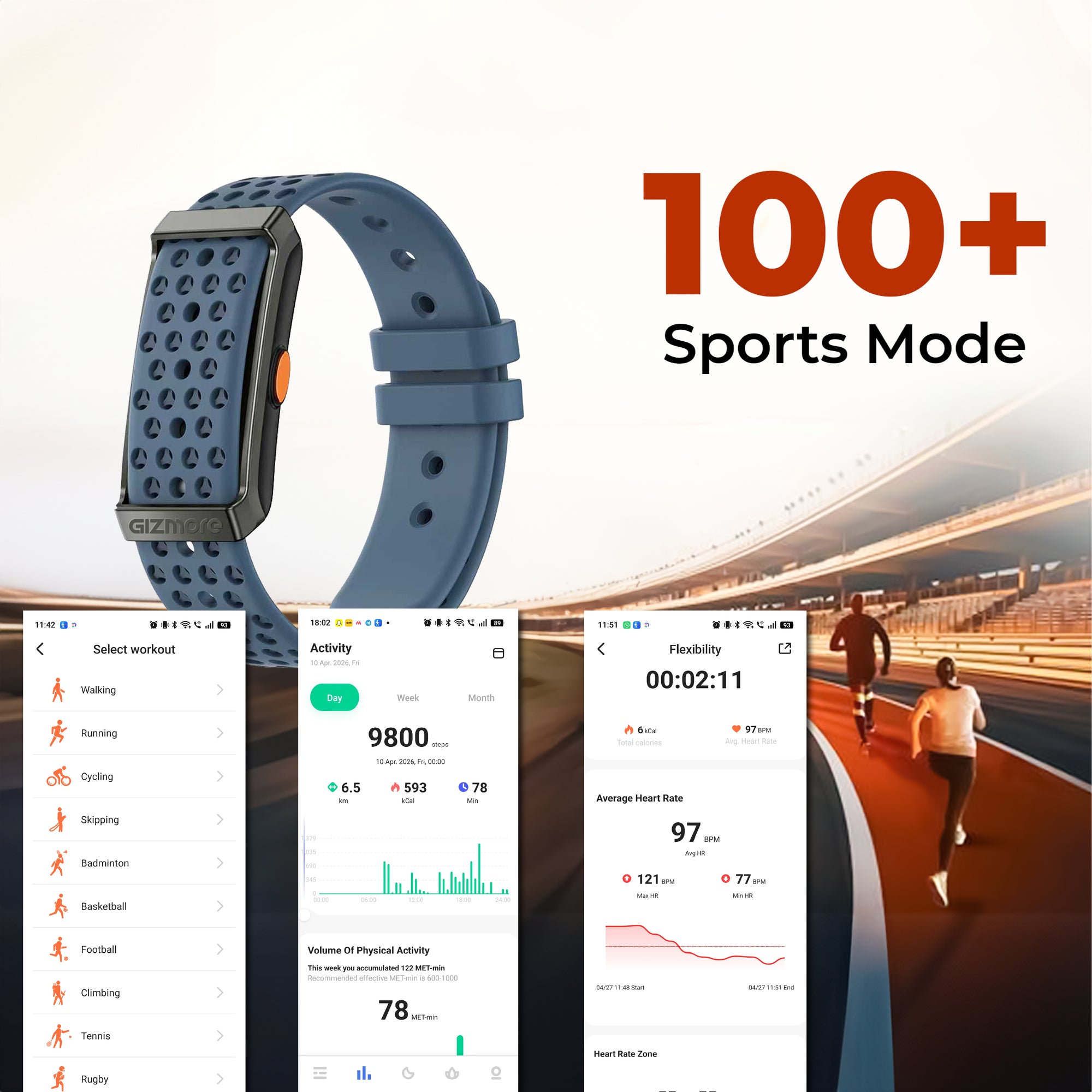 Gizmore Gizfit Pulse X Fitness band
