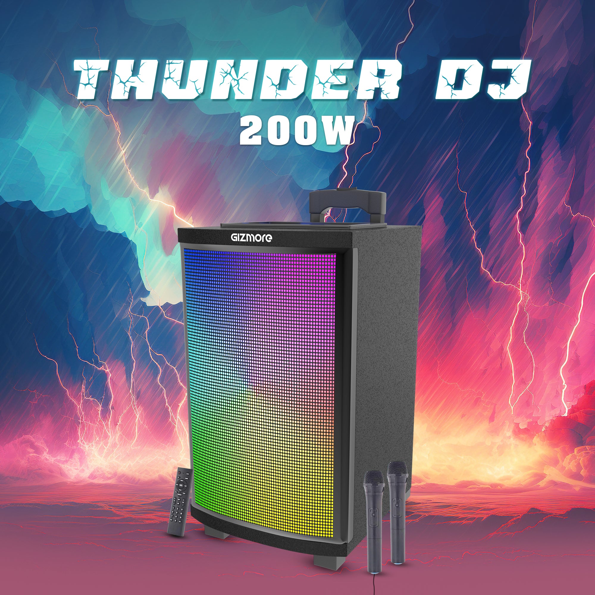 GIZMORE 200W Thunder DJ Trolley Outdoor Party Speaker