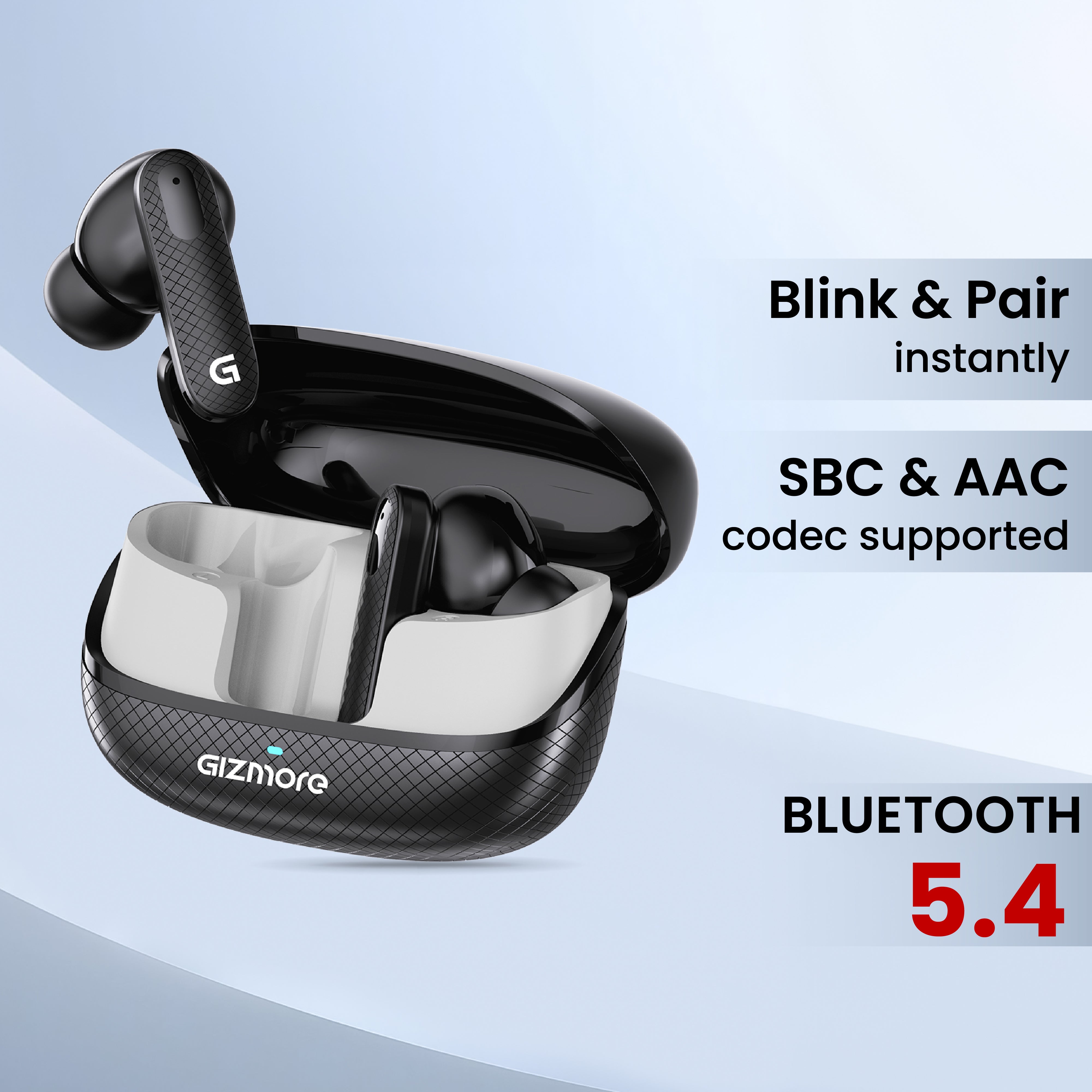 GIZBUD 870 Flippod TWS Earbuds | 30H Playtime | Vibrant Dual Tone Design, Matte finish | Type-C Fast Charging | Touch Controls | Voice Assistant Support