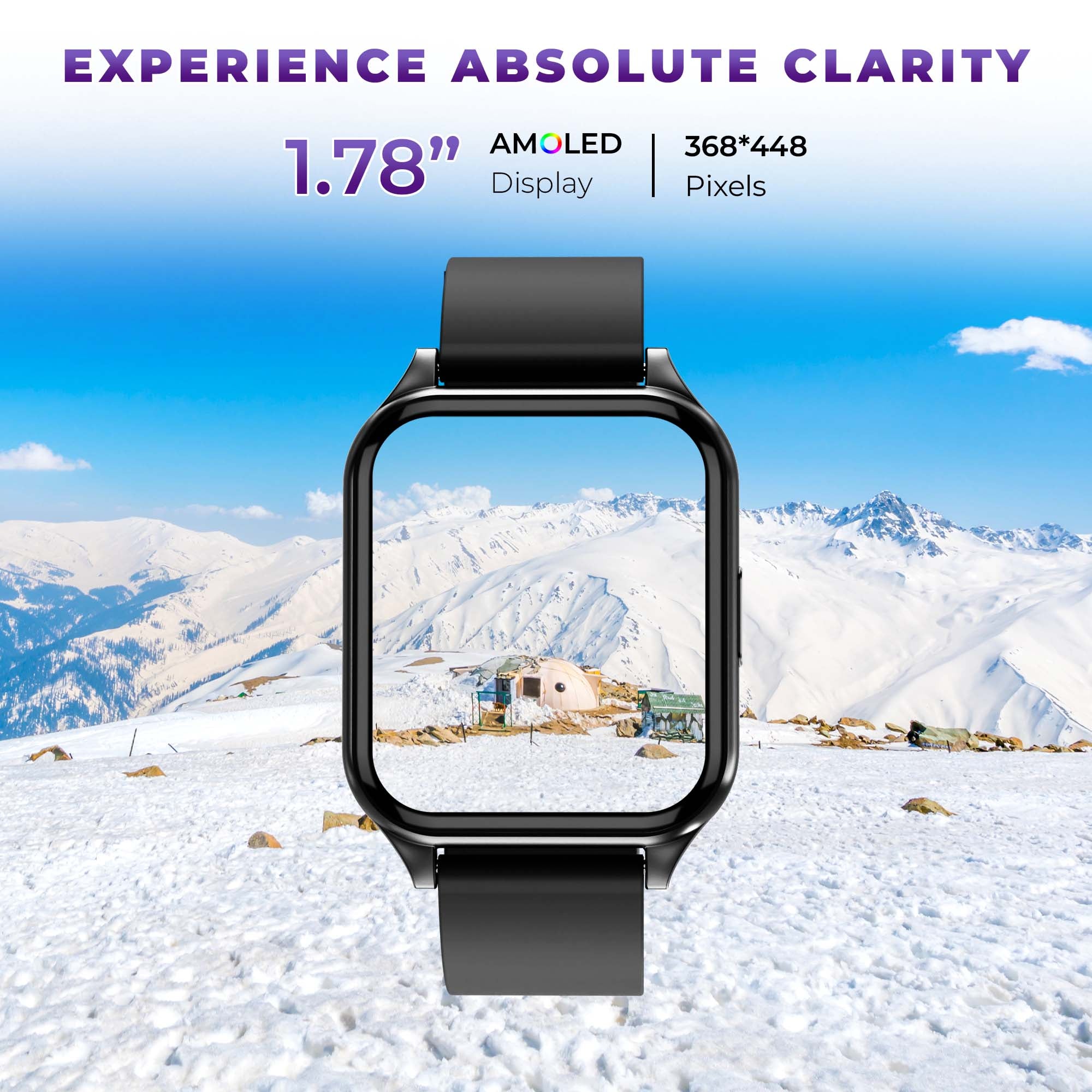 GIZMORE Glow Z 1.78 inch (4.52 cm) AMOLED Always-On Display BT Calling Smartwatch