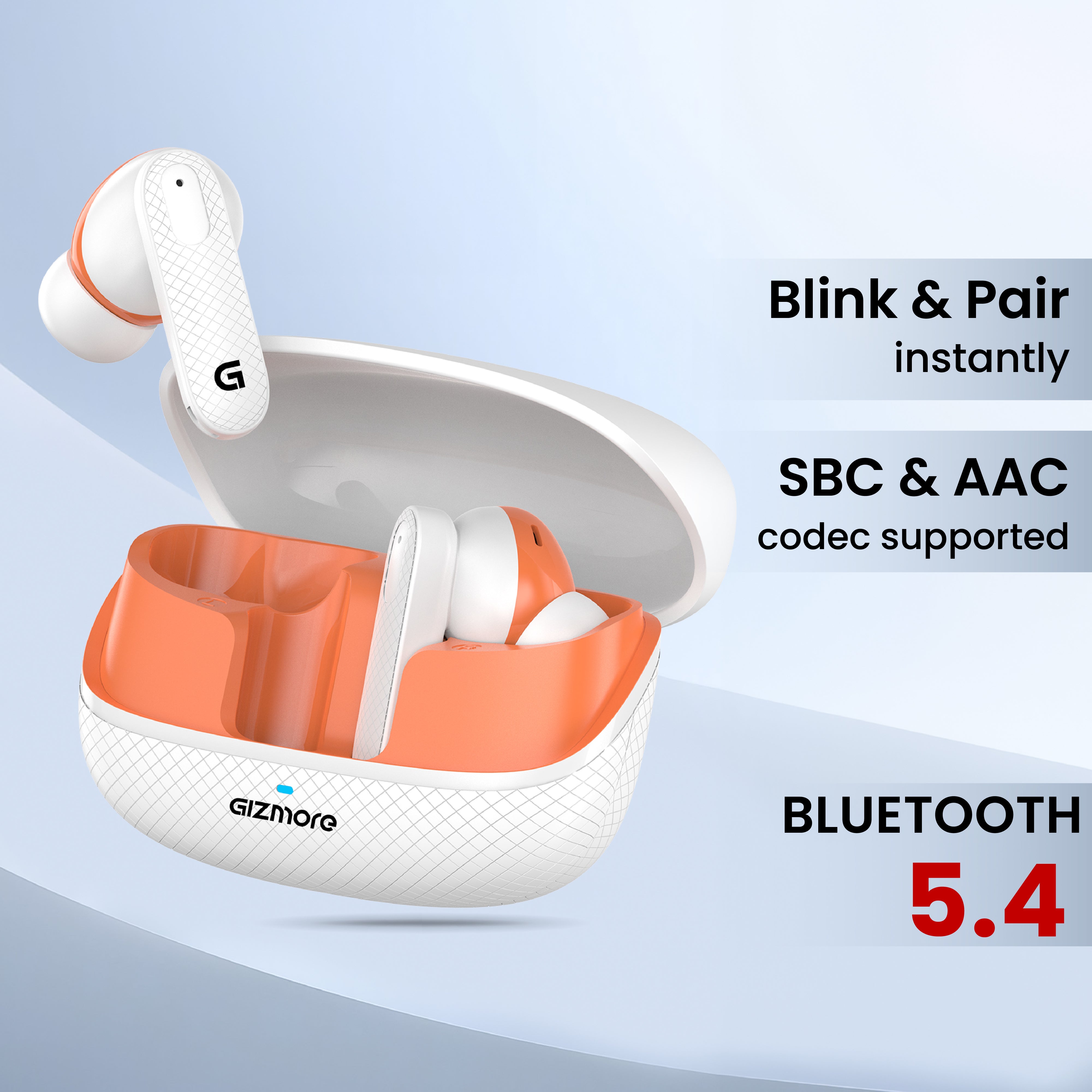 GIZBUD 870 Flippod TWS Earbuds | 30H Playtime | Vibrant Dual Tone Design, Matte finish | Type-C Fast Charging | Touch Controls | Voice Assistant Support