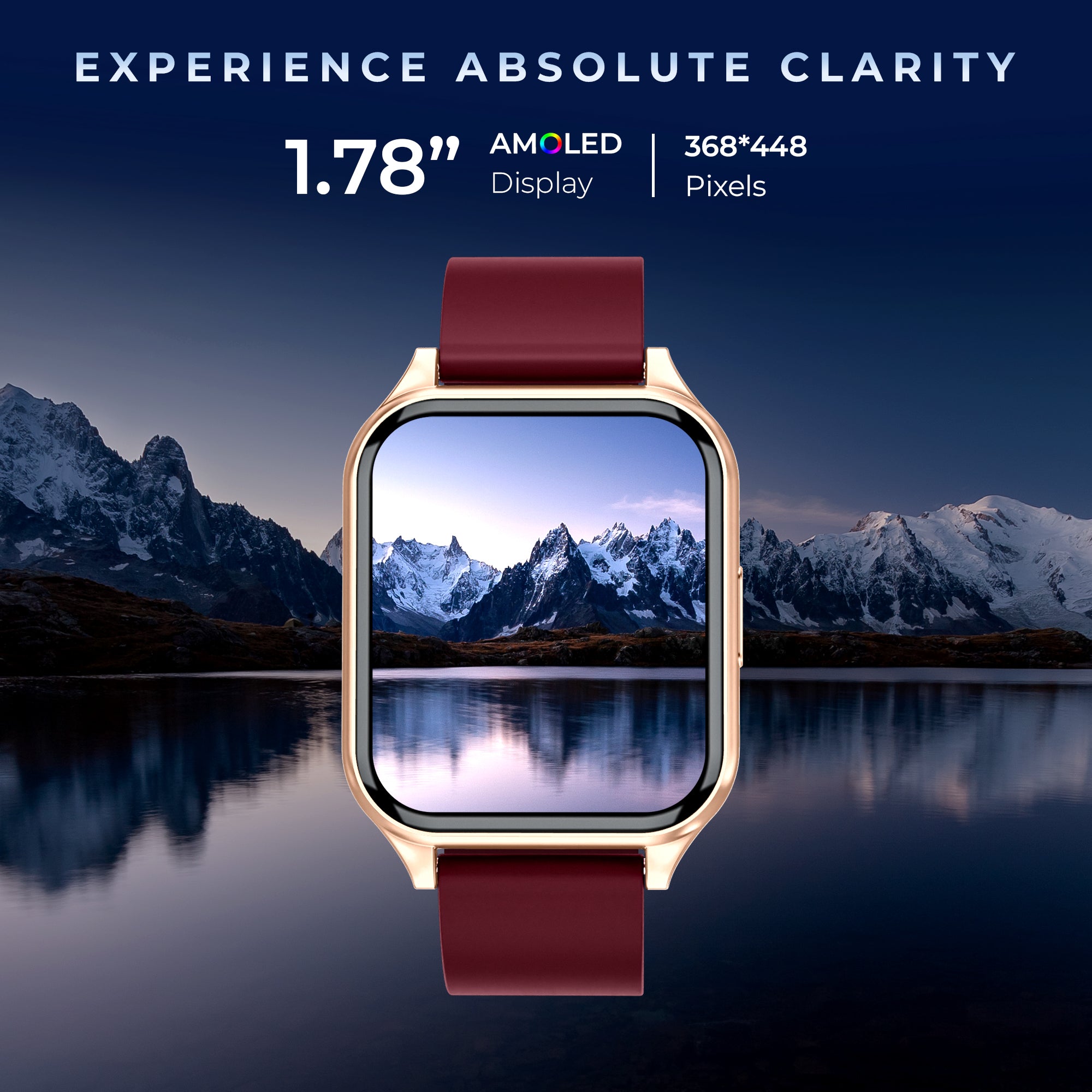 GIZMORE Glow Z 1.78 inch (4.52 cm) AMOLED Always-On Display BT Calling Smartwatch