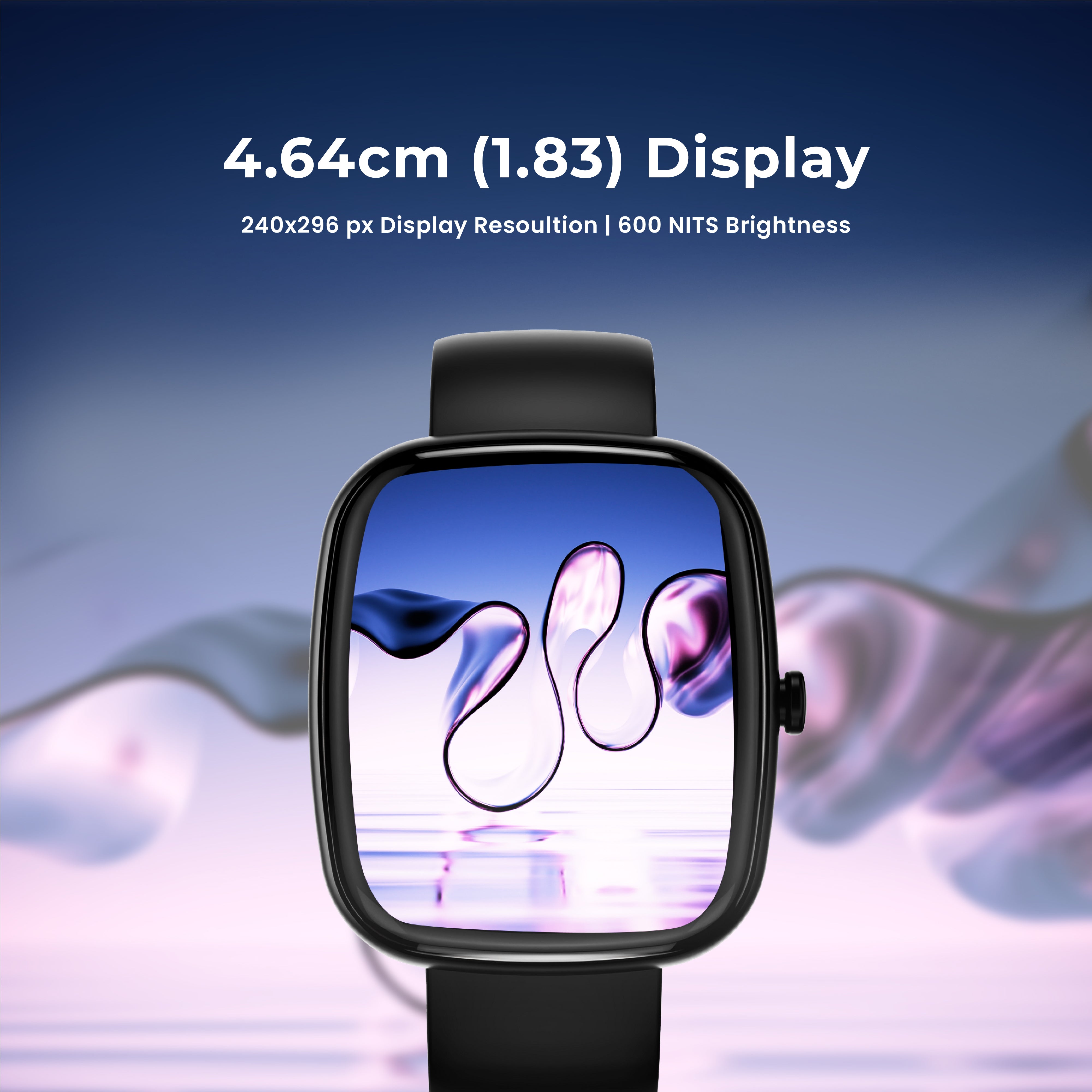 GIZFIT 942 CurveX Smartwatch with 4.64 cm Large Display, Hindi Language Support, Multi Sports Modes, Customizable Watch Faces, Zinc Alloy Body, Voice Assistant | Beige & Black