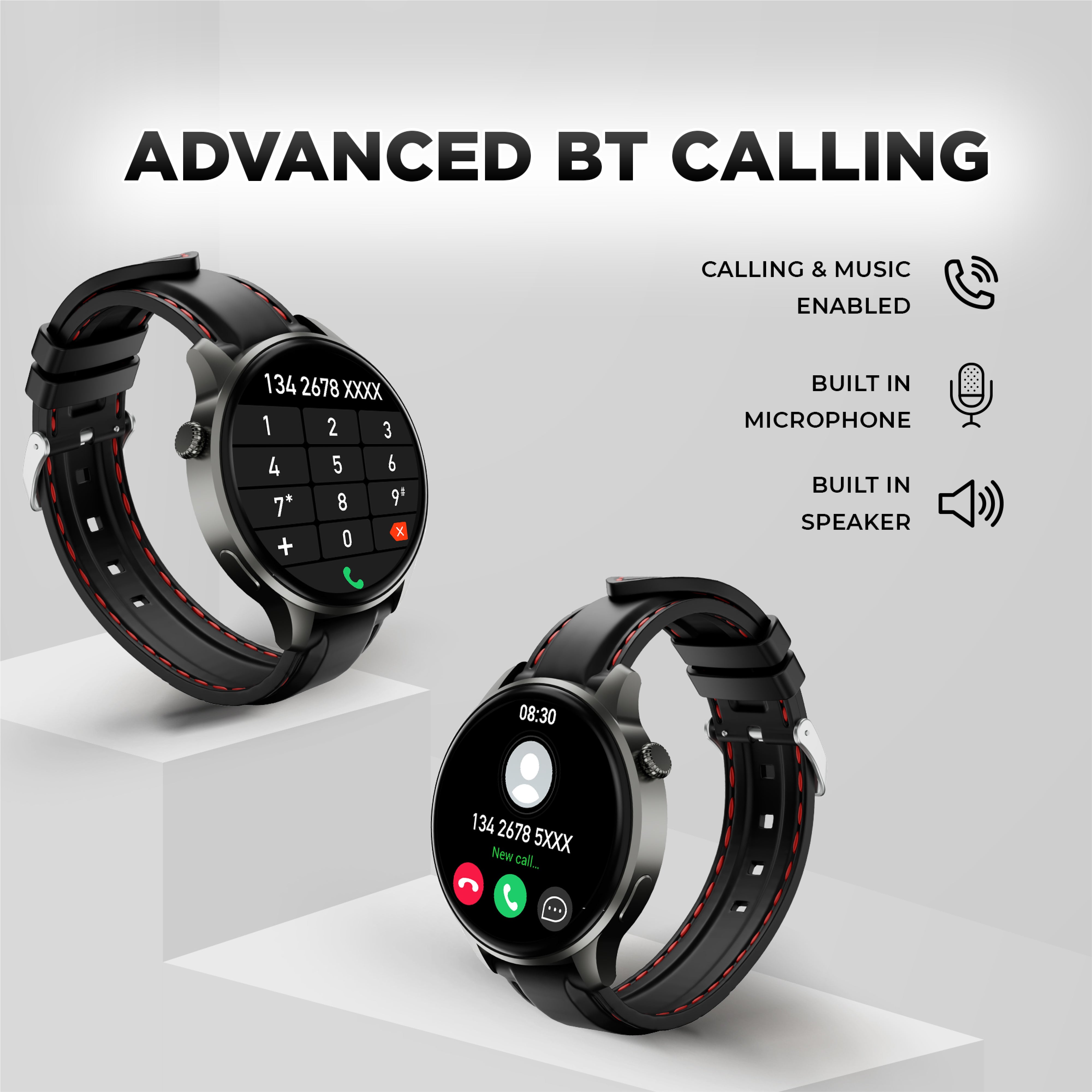 GIZFIT 985 ORBIT X Smartwatch | 1.5” Display | Sporty Metal Design | Rotating Crown | Advanced Bluetooth Calling | Multi-Sports Modes | 5 Days* working time