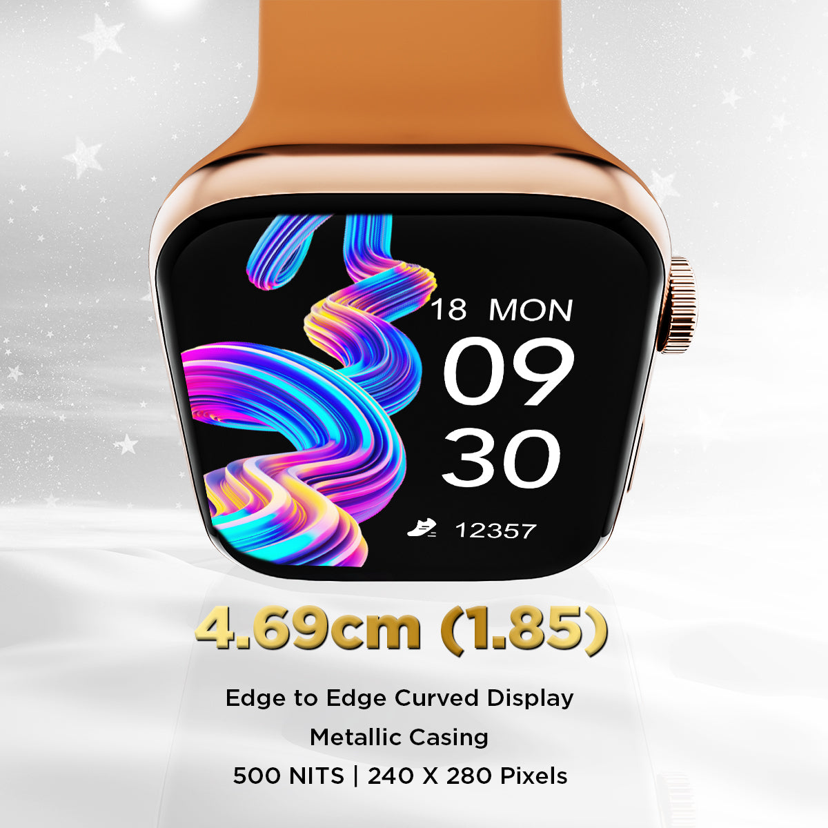 GIZMORE Star 1.85 IPS Large Display with Rotating Crown Controls| AI Voice Assistant | Bluetooth Calling Smartwatch