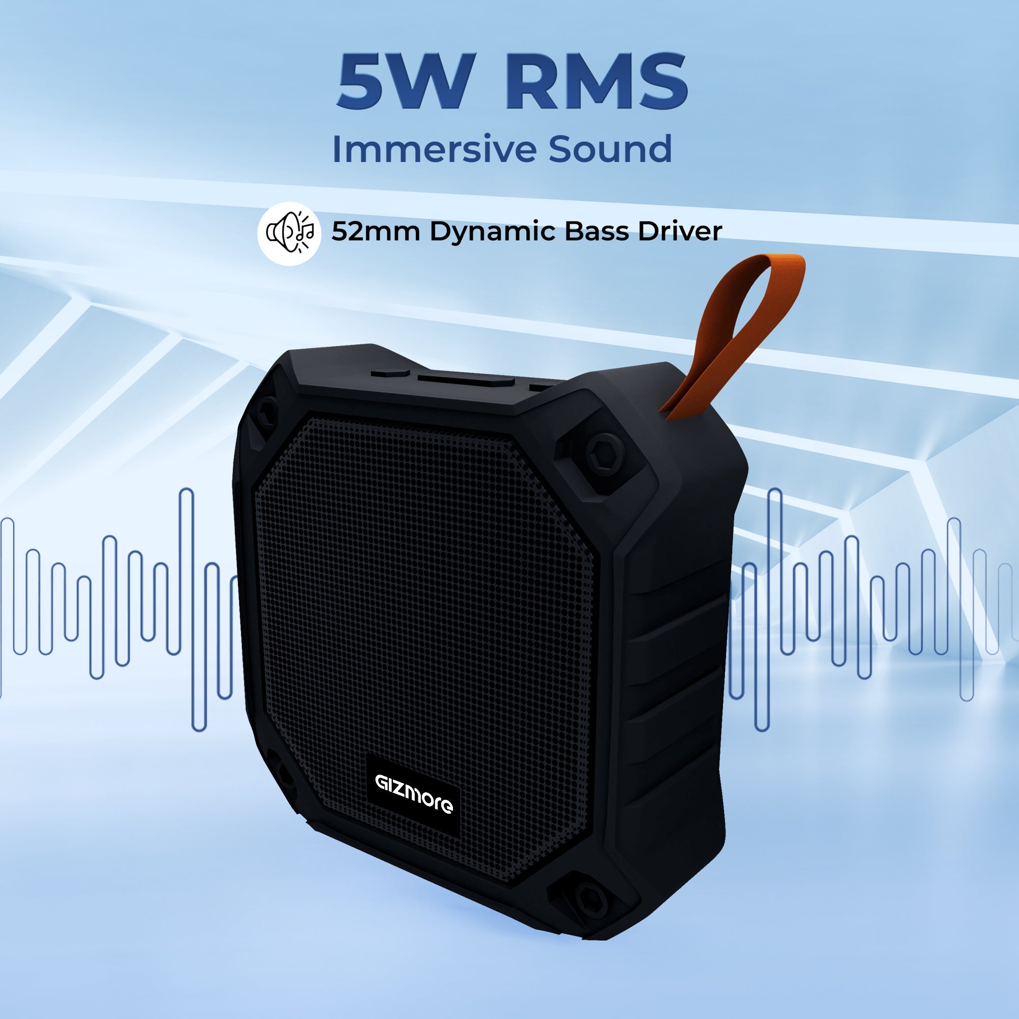 Gizmore Cube 5w Speaker TWS Function and 12 hrs Playtime