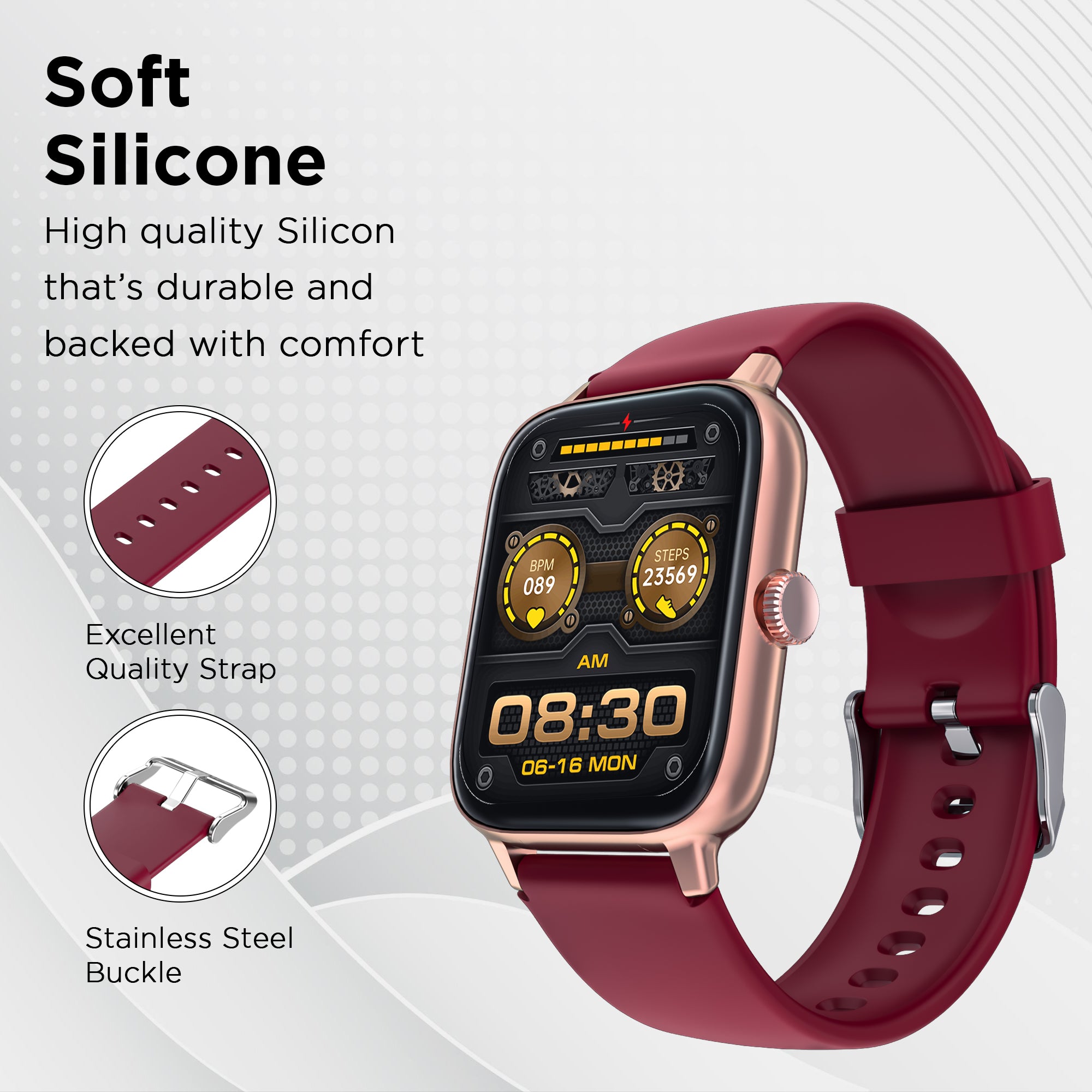 GIZMORE 22MM Silicone Strap Compatible with Multiple Watches