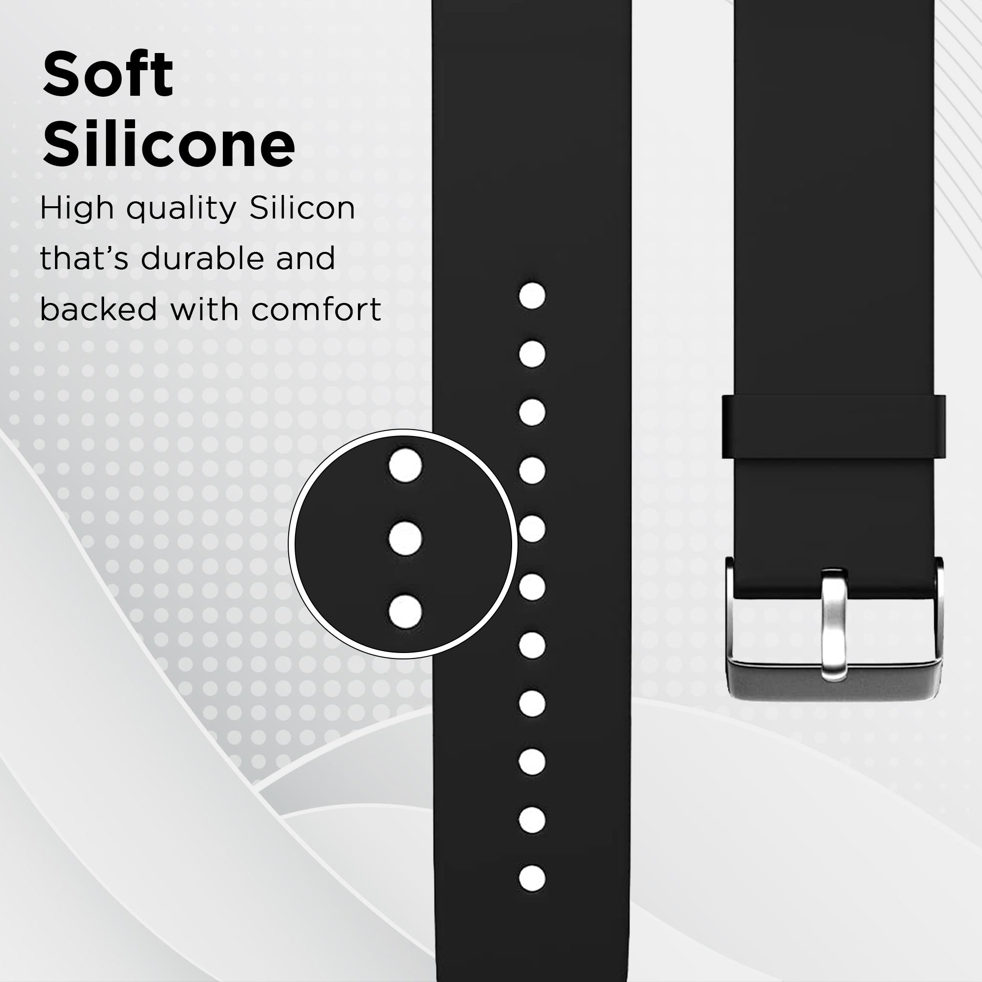 GIZMORE 22MM Silicone Strap Compatible with Multiple Watches | Soft Silicone | Quick Release Pin Spring Bars for Your Wrist