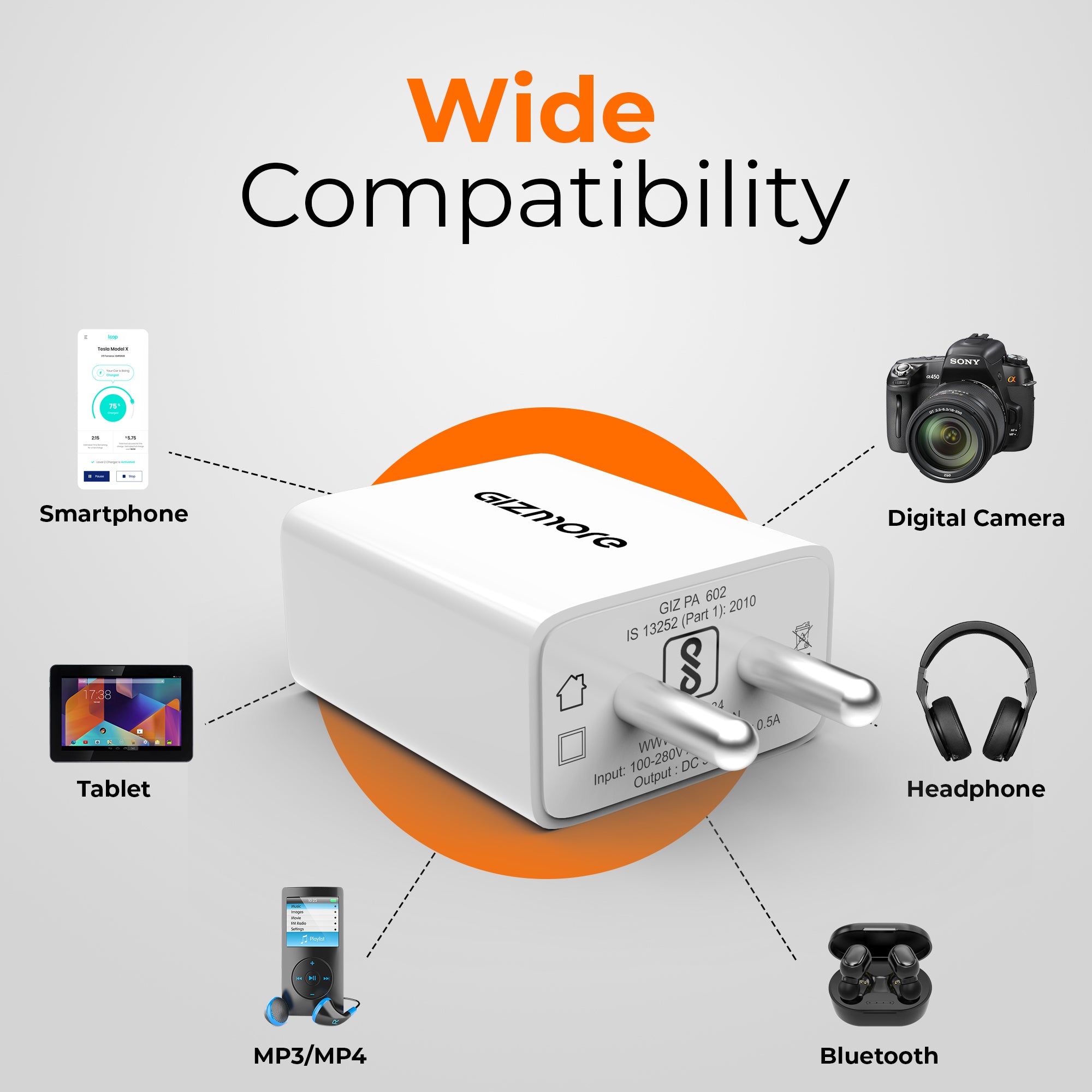 GIZMORE PA602 Pro 2.4A Fast Charging Adapter