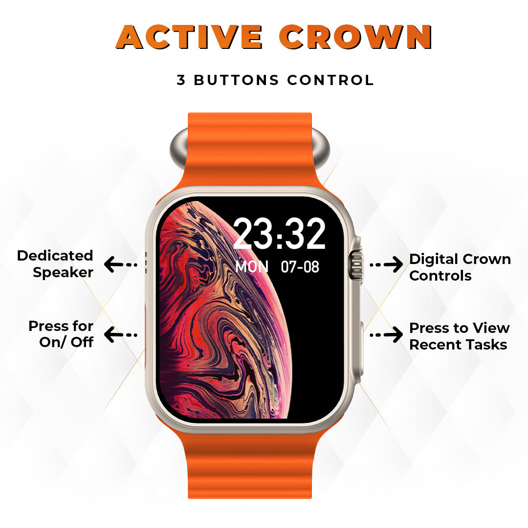 GIZMORE Vogue 1.95 inch (4.85cm) Always-On Display BT Calling Smartwatch