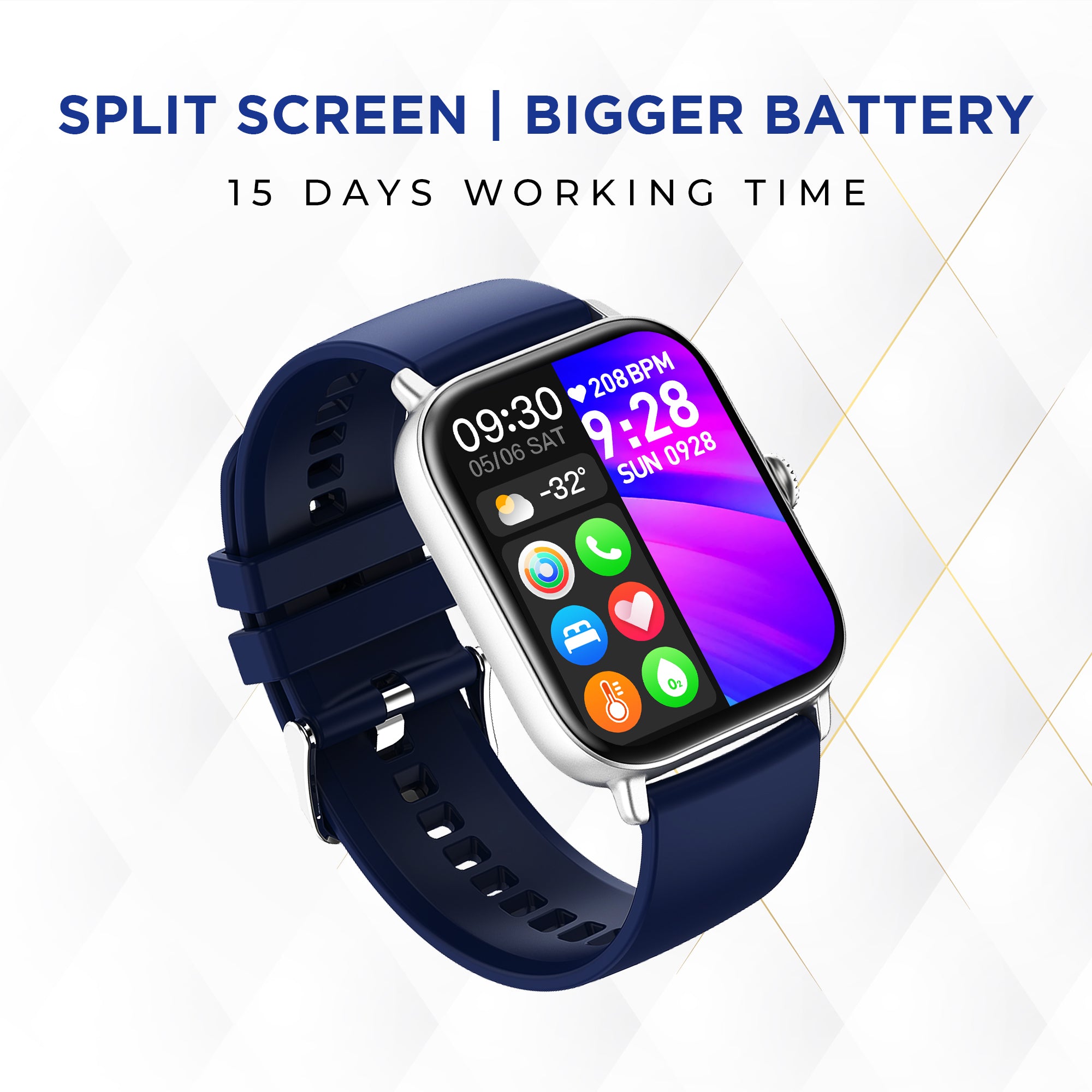 GIZMORE FLASH BT Calling Smartwatch | 1.85 Inch Big Display| 500 NITS | SpO2 Smartwatch Voice Assistance, Bluetooth Smartwatch