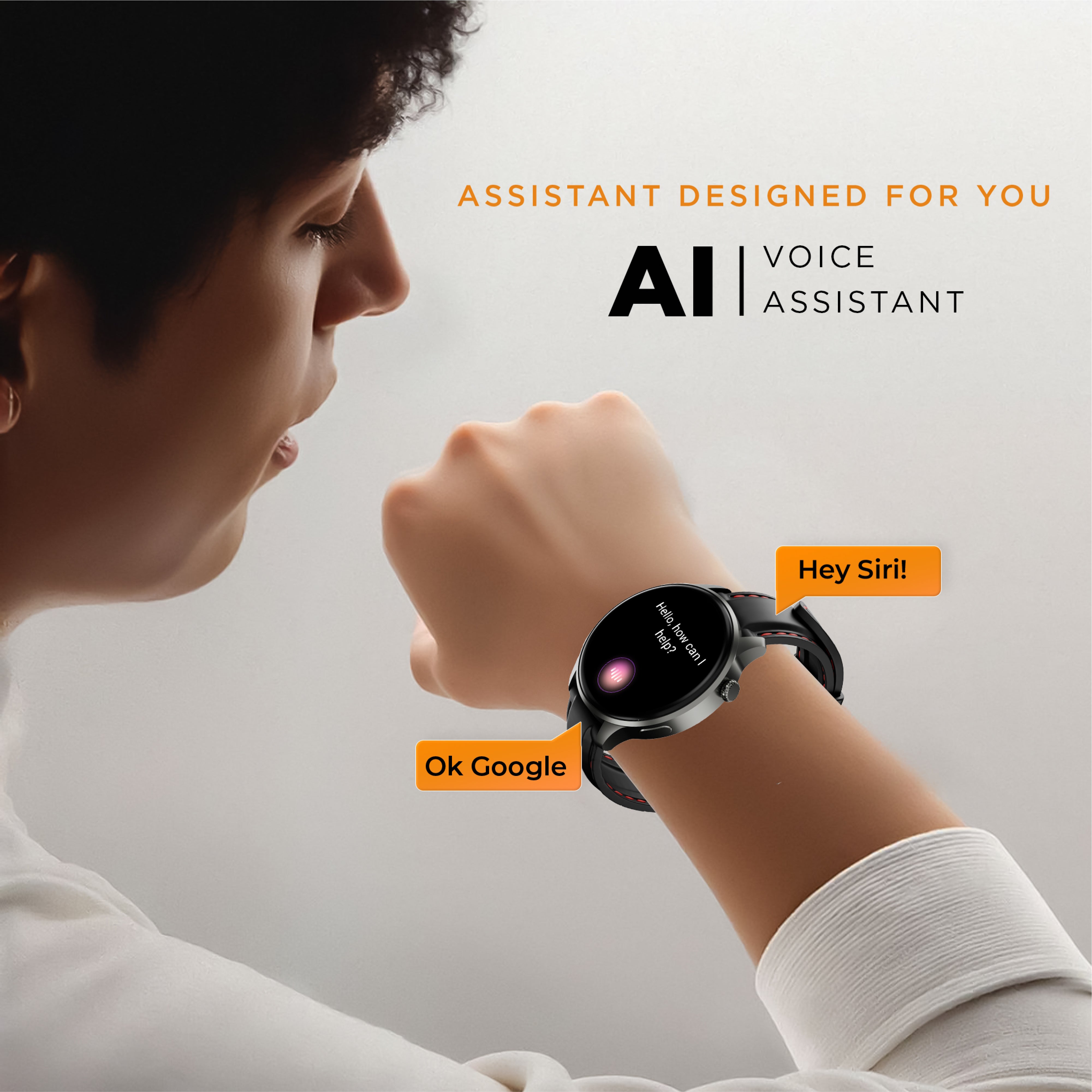 GIZFIT 985 ORBIT X Smartwatch | 1.5” Display | Sporty Metal Design | Rotating Crown | Advanced Bluetooth Calling | Multi-Sports Modes | 5 Days* working time