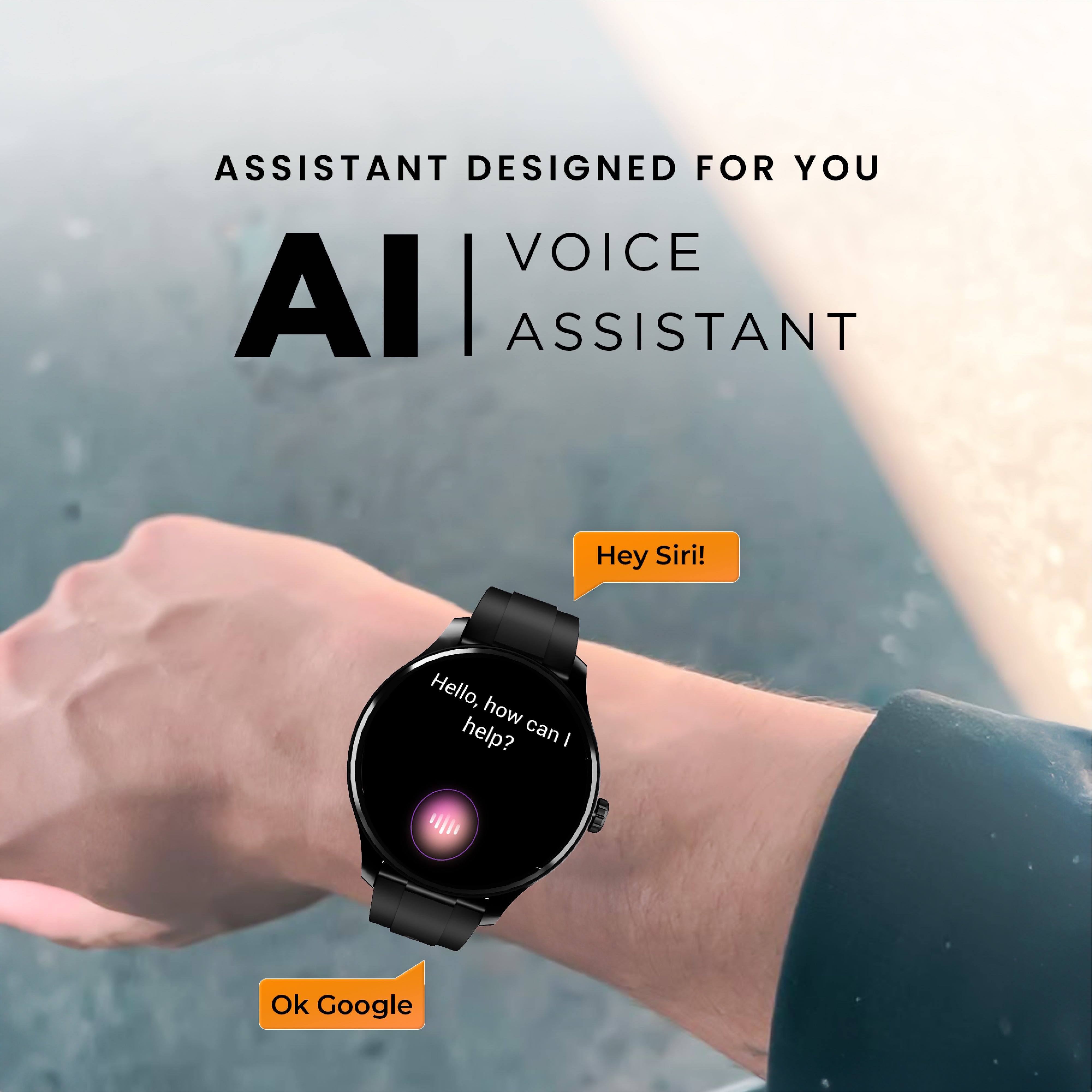GIZFIT 985 Orbit S Smartwatch with 1.5" (3.81 cm) Big Display, Bluetooth Calling, Dial Pad, 5-Day Battery*, Zinc Alloy Body, 22mm Strap, Multi-Sports Modes, Voice Assistant, Health & Notification Tracking (Android & iOS)