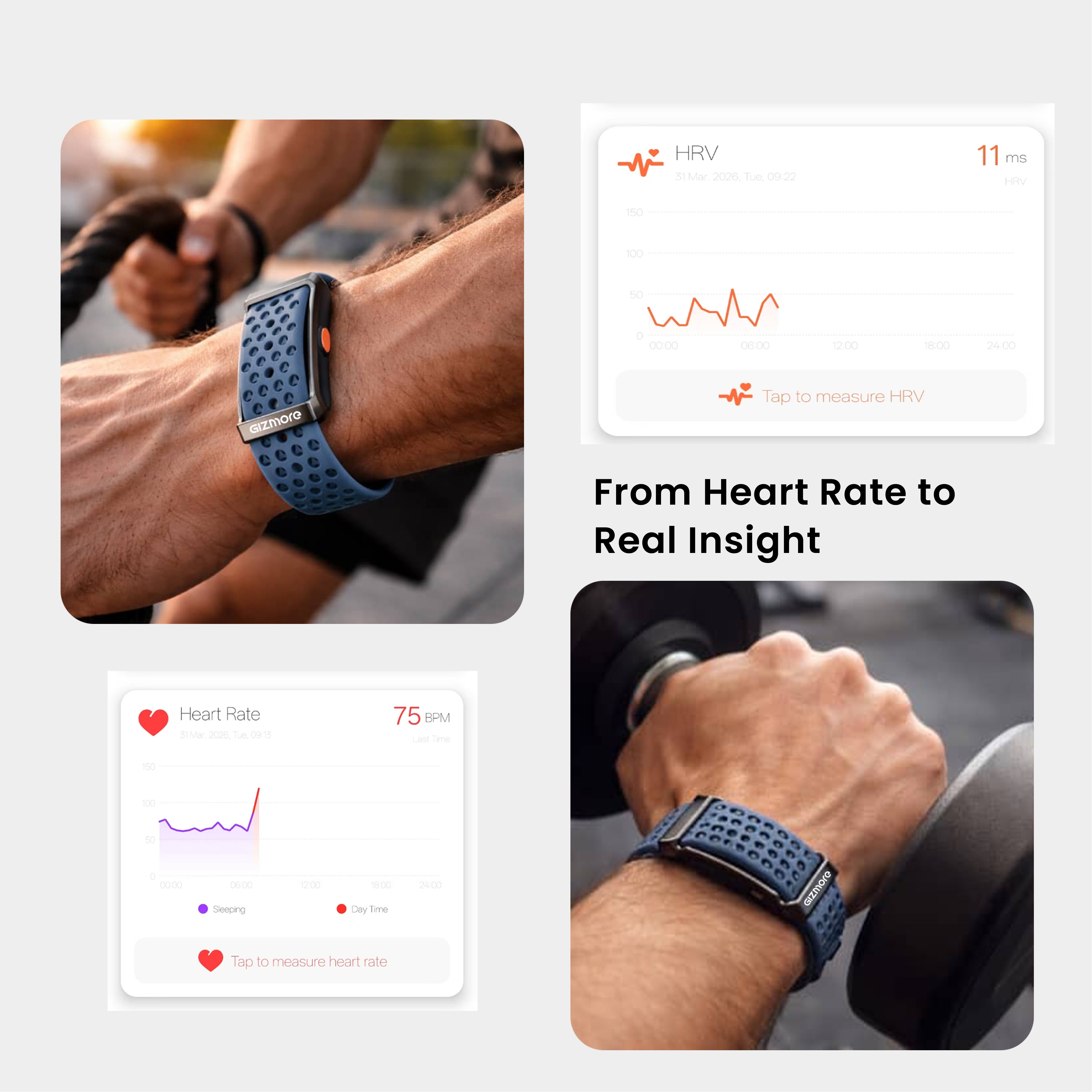 GIZFIT 998 Pulse X Fitness band  with 60 Days Battery Backup, Zinc Alloy Premium Body, Sleep Monitoring with Quality Score, Call & Message Alerts, 100+ Sports Modes, Waterproof Fitness Tracker