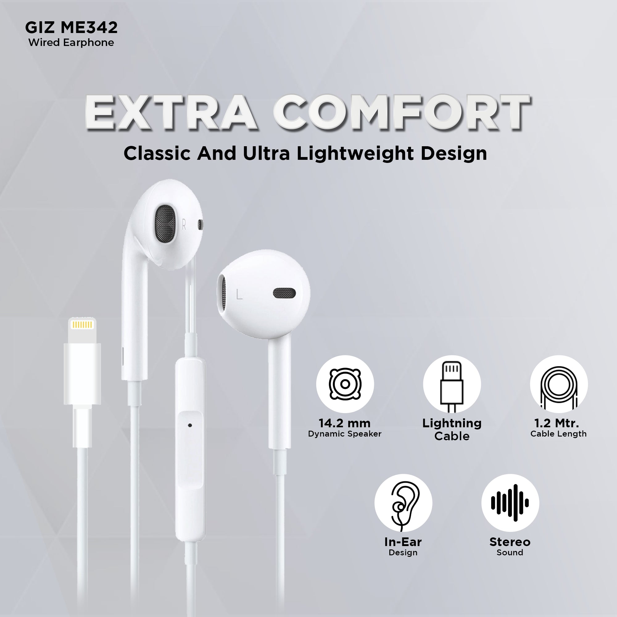 GIZMORE ME342 in-Ear Wired Earphone with Hi-Fi Stereo Sound
