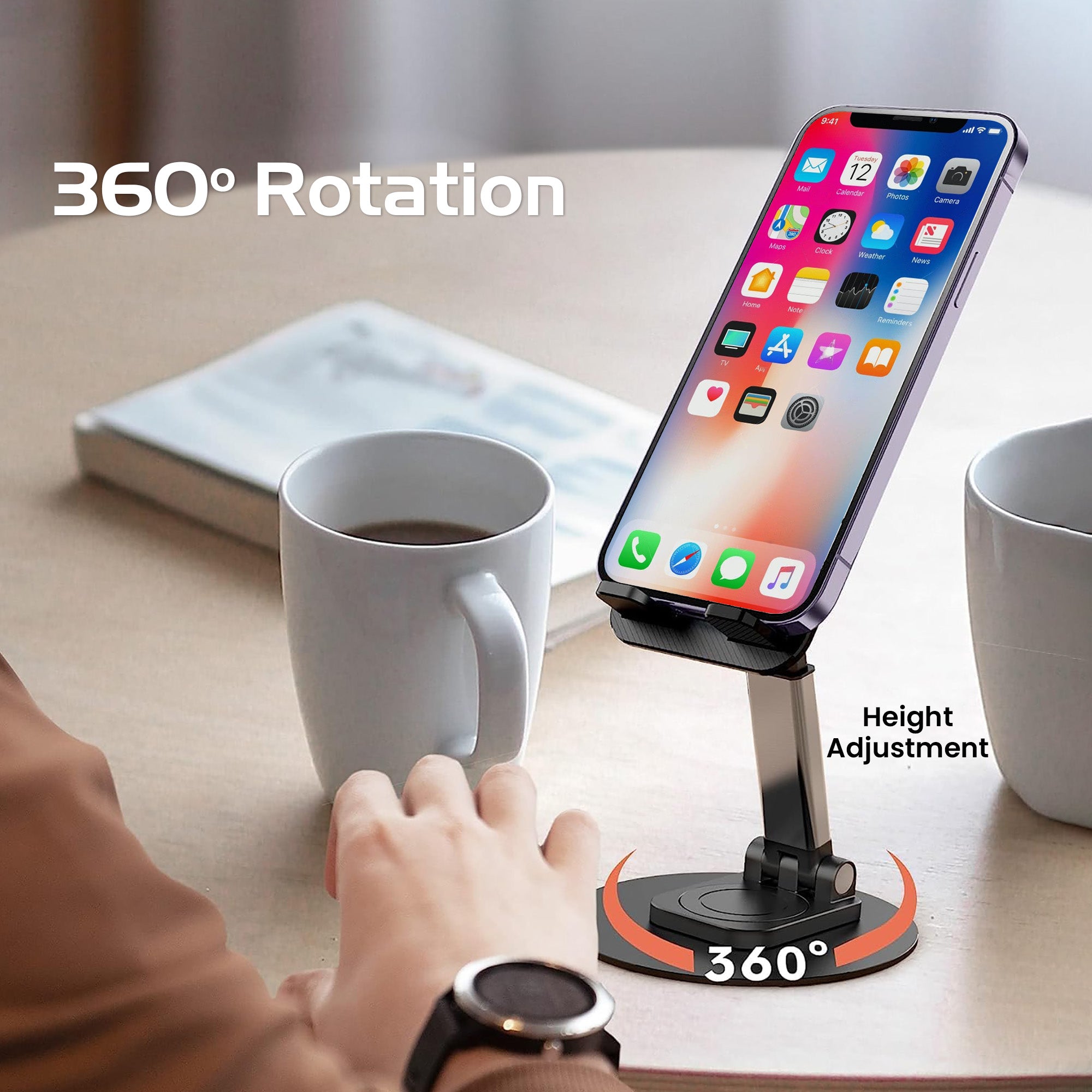 GIZMORE 360° Rotatable Base Mobile Phone Stand