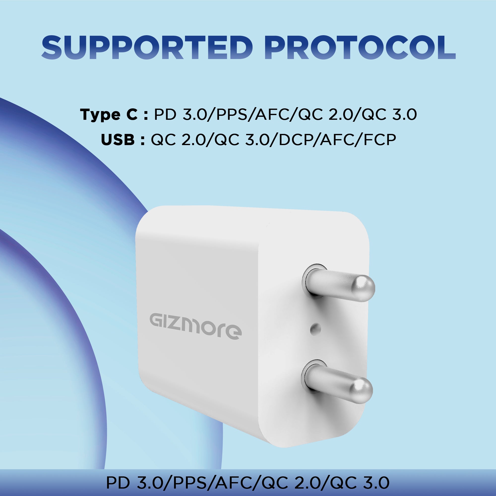 GIZMORE PA611 25W QCPD Super-Fast Charger Adapter